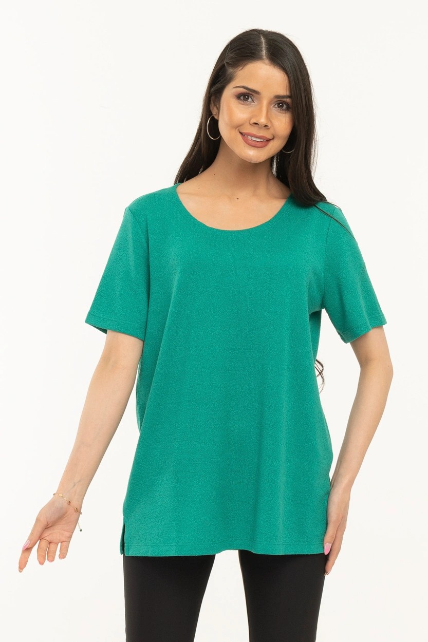 Yeşil Buklet Kadın Tişört