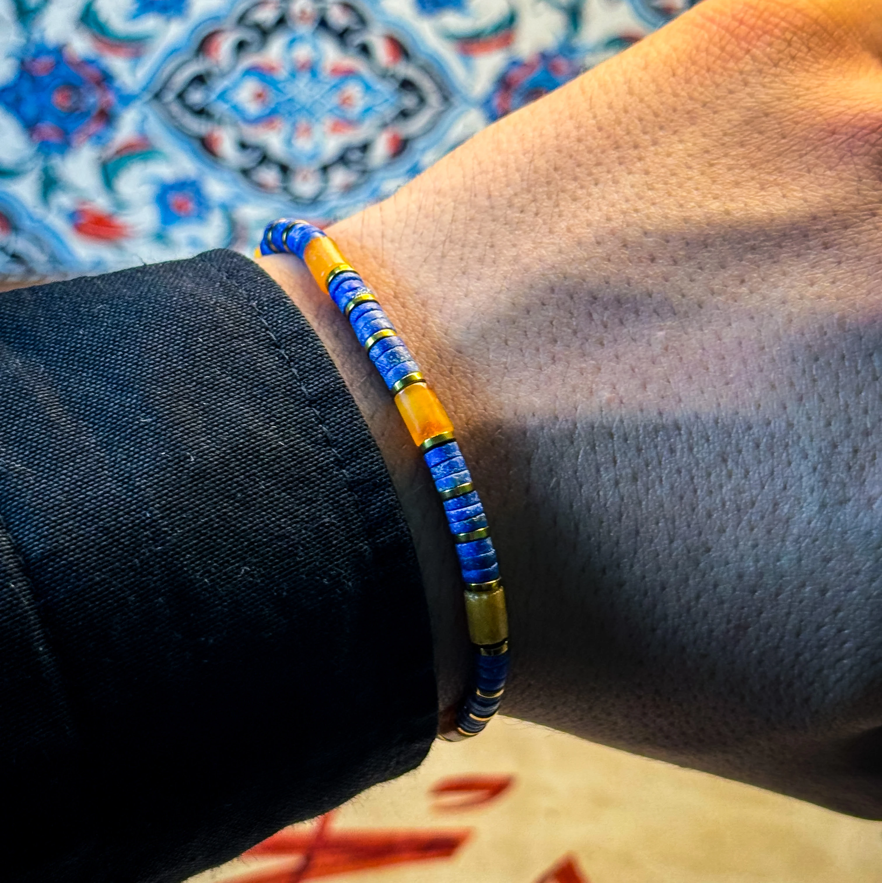 Damla, Lapis Lazuli ve Hematit Doğaltaş Bileklik – Doğal & Özel Tasarım