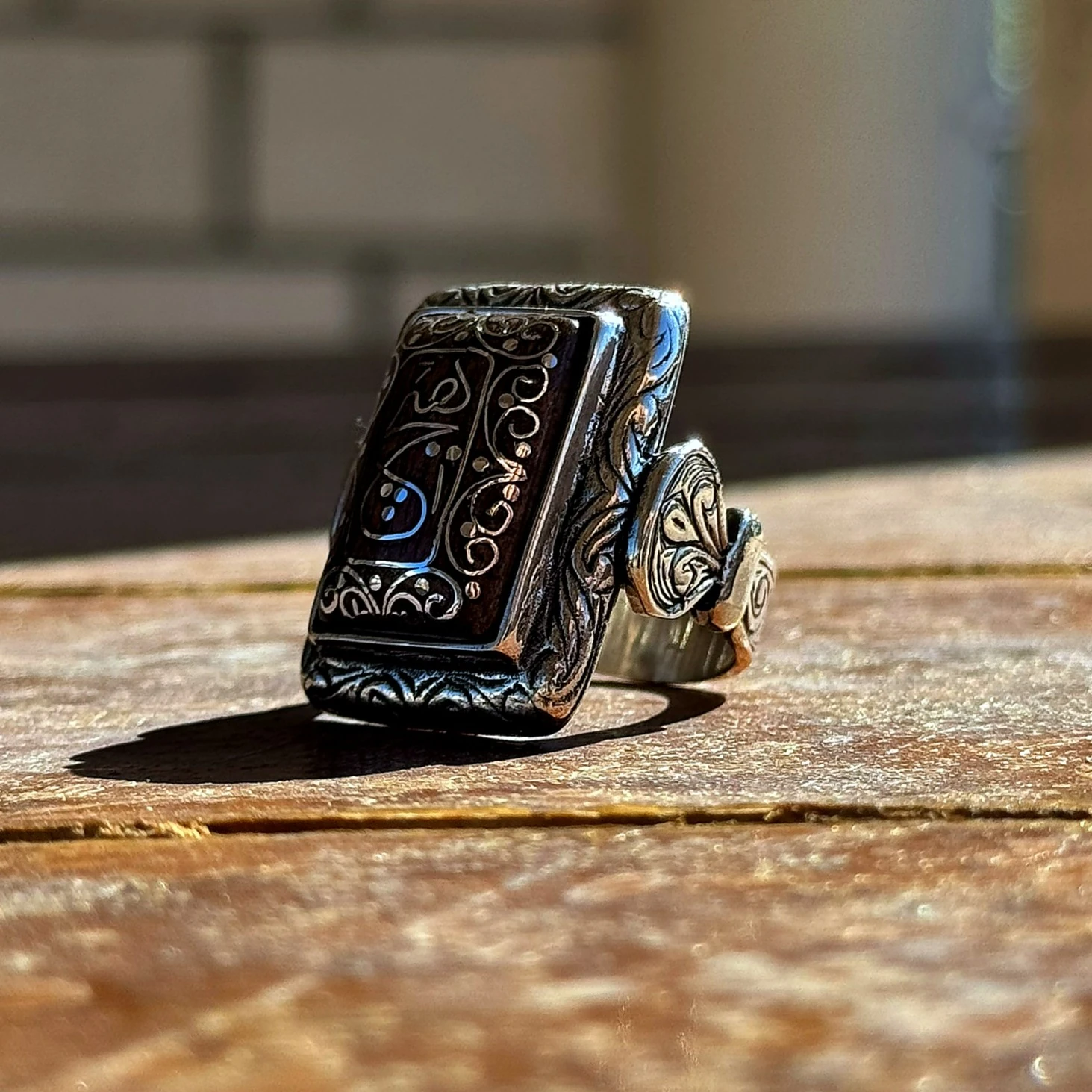 Eski Usul Telkari İşçilikli Hiç Yazılı 925 Ayar Gümüş Yüzük