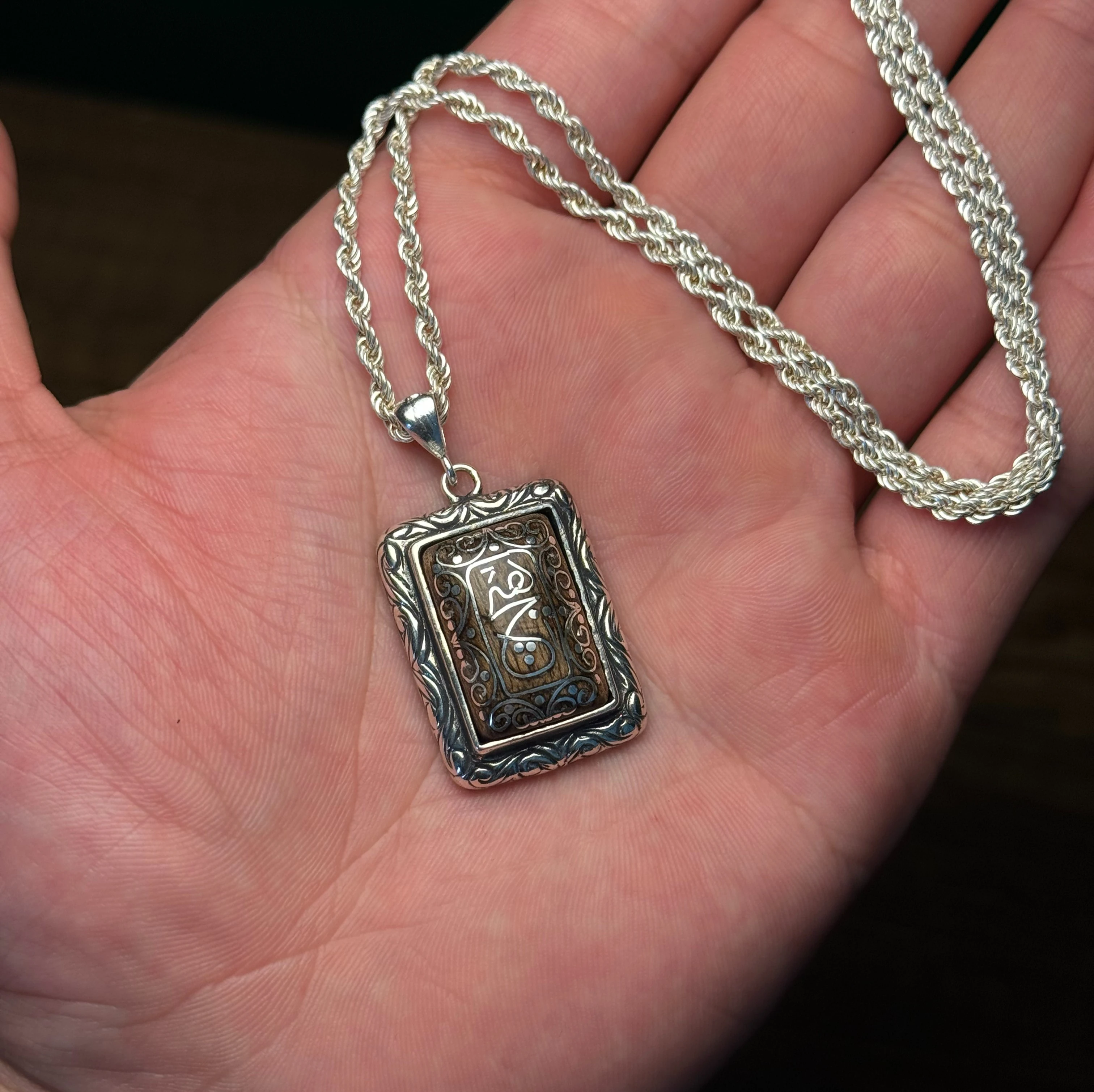 Hiç Yazılı Eski Usul Telkari İşcilikli 925 Ayar Gümüş Kolye