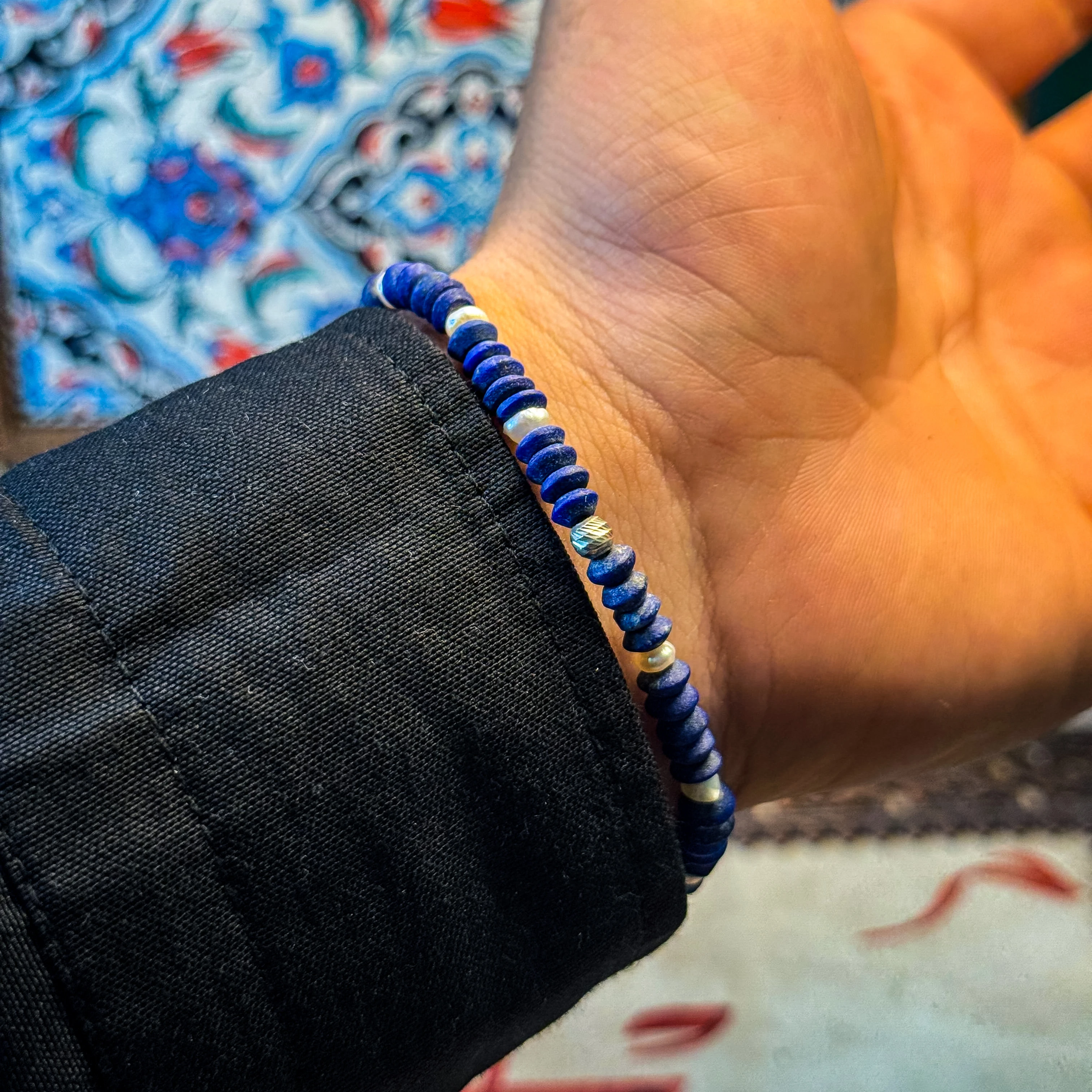 Lapis Lazuli & Doğal İnci Bileklik