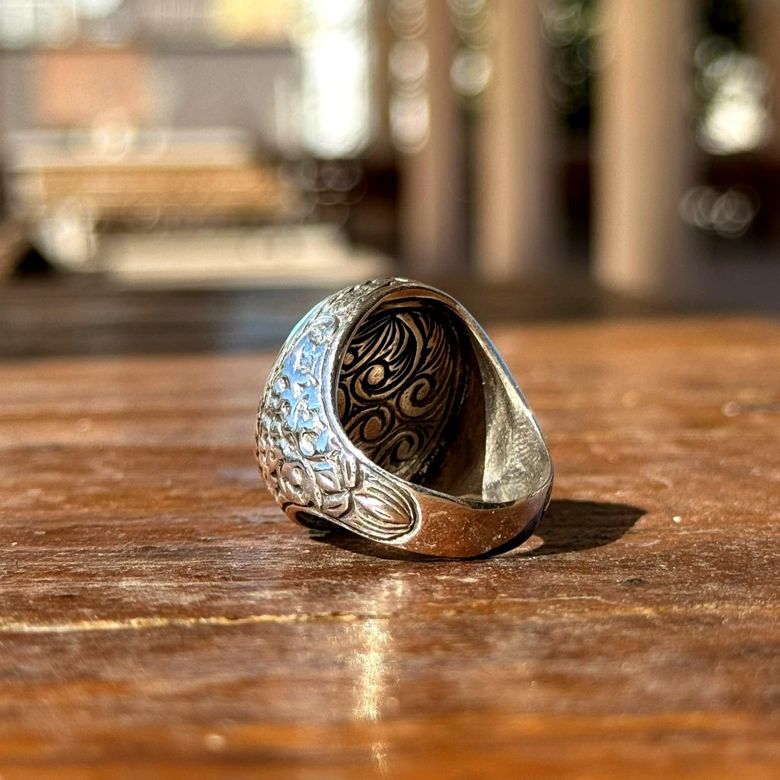 Telkari İşçilikli Opal Taşlı 925 Ayar Gümüş Yüzük