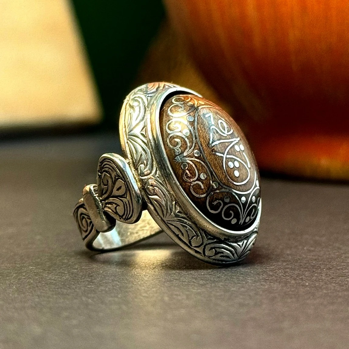 Eski Usul Telkari Hiç Motifli 925 Ayar Gümüş Yüzük