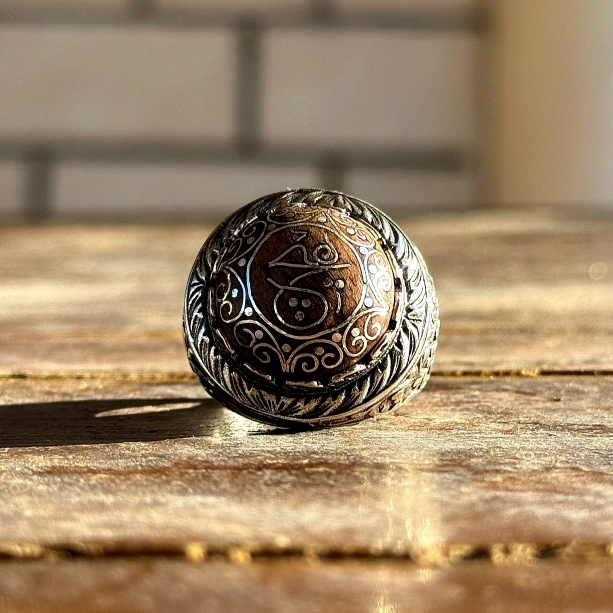 Eski Usul Telkari Hiç İşlemeli 925 Ayar Gümüş Yüzük