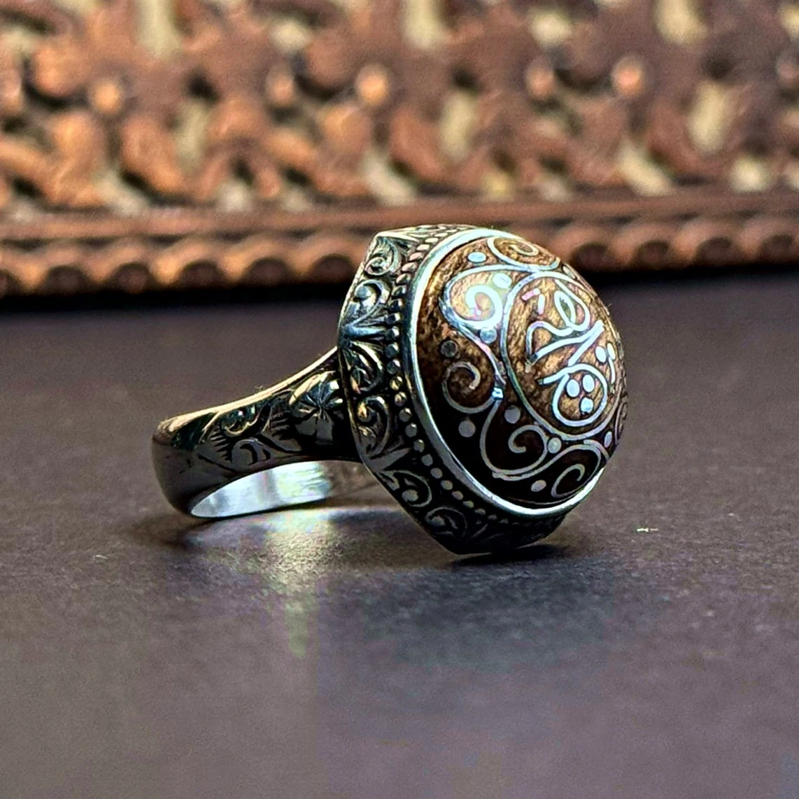 Eski Usul Telkari Hiç Yazılı 925 Ayar Gümüş Yüzük