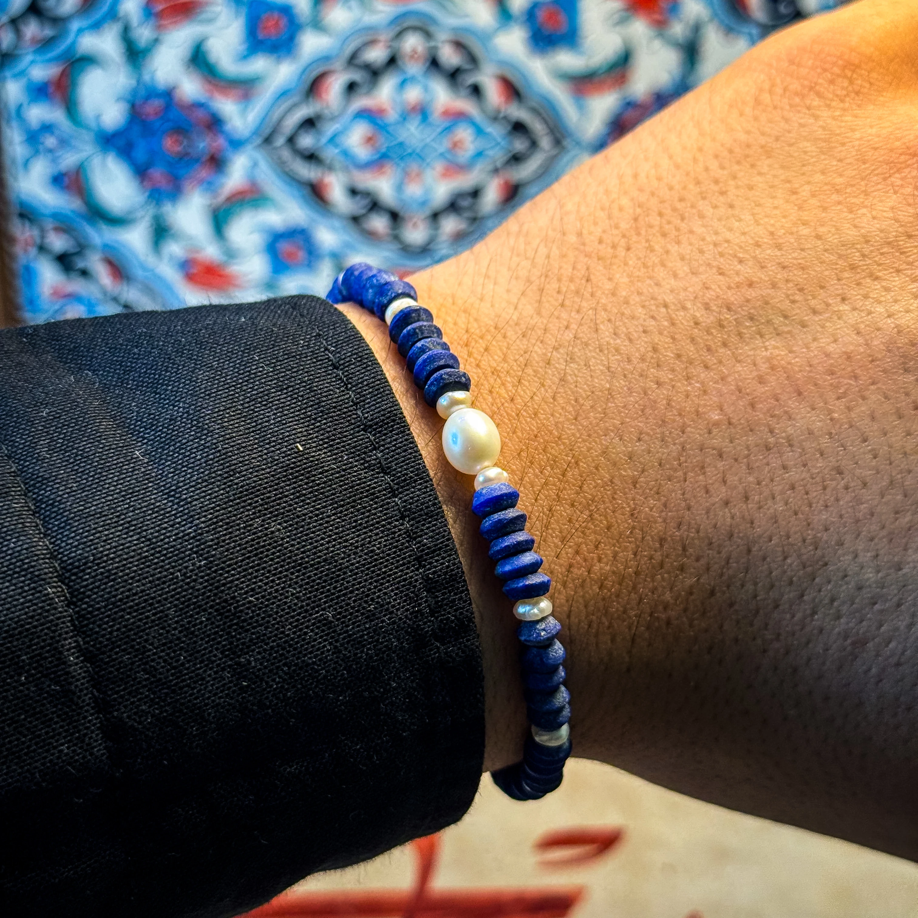 Lapis Lazuli & Doğal İnci Bileklik