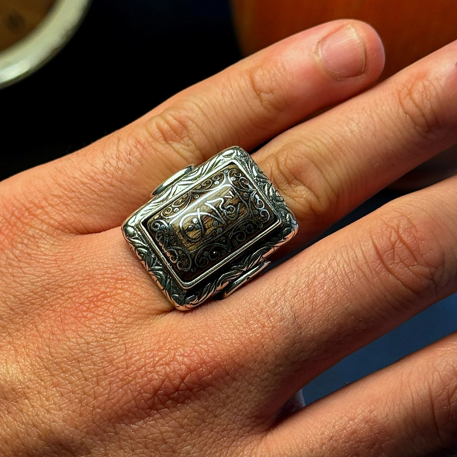 Eski Usul Telkari İşçilikli Hiç Yazılı 925 Ayar Gümüş Yüzük