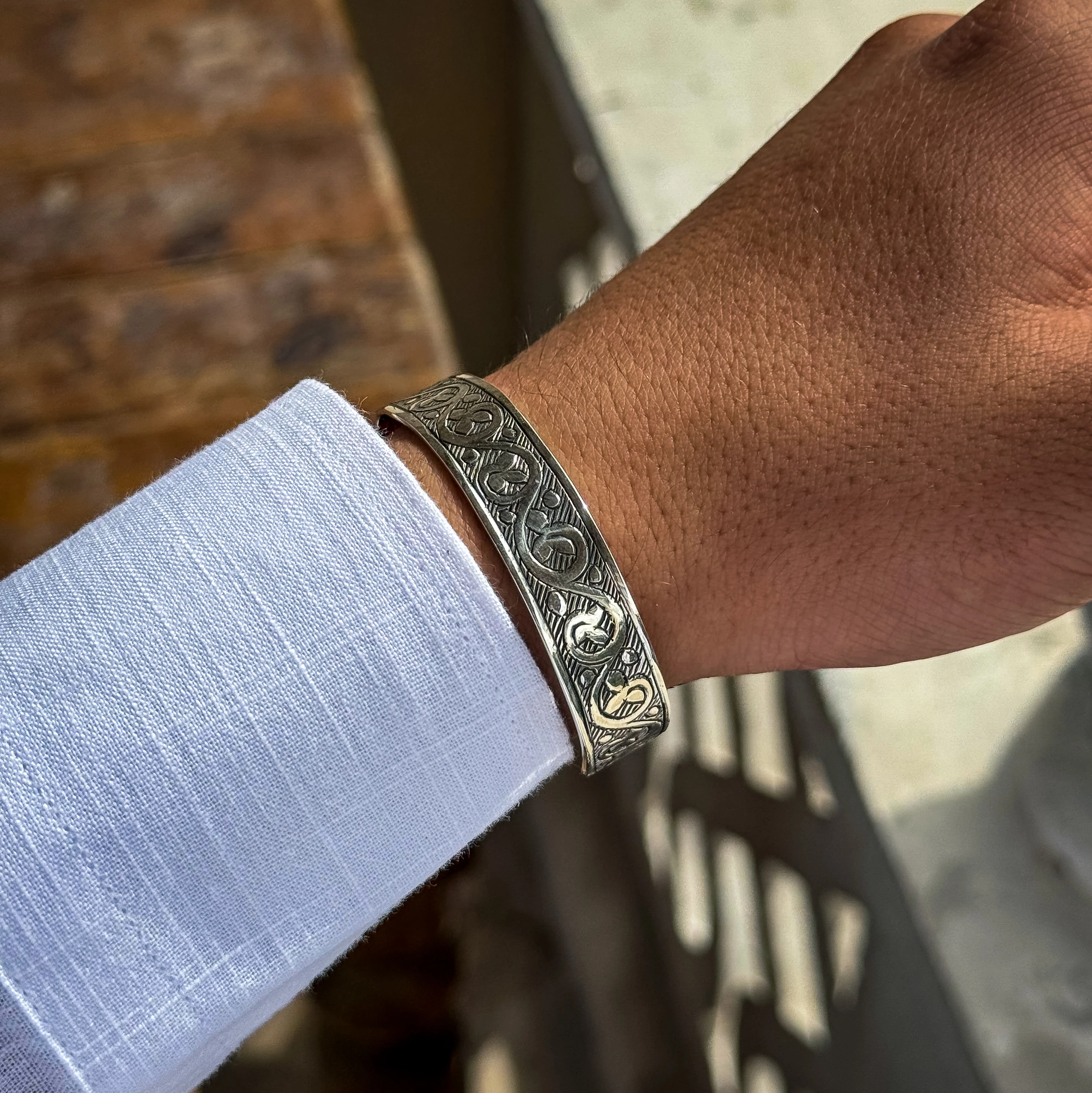 ''RÛMİ'' Kalem İşcilikli 925 Ayar Gümüş Bileklik