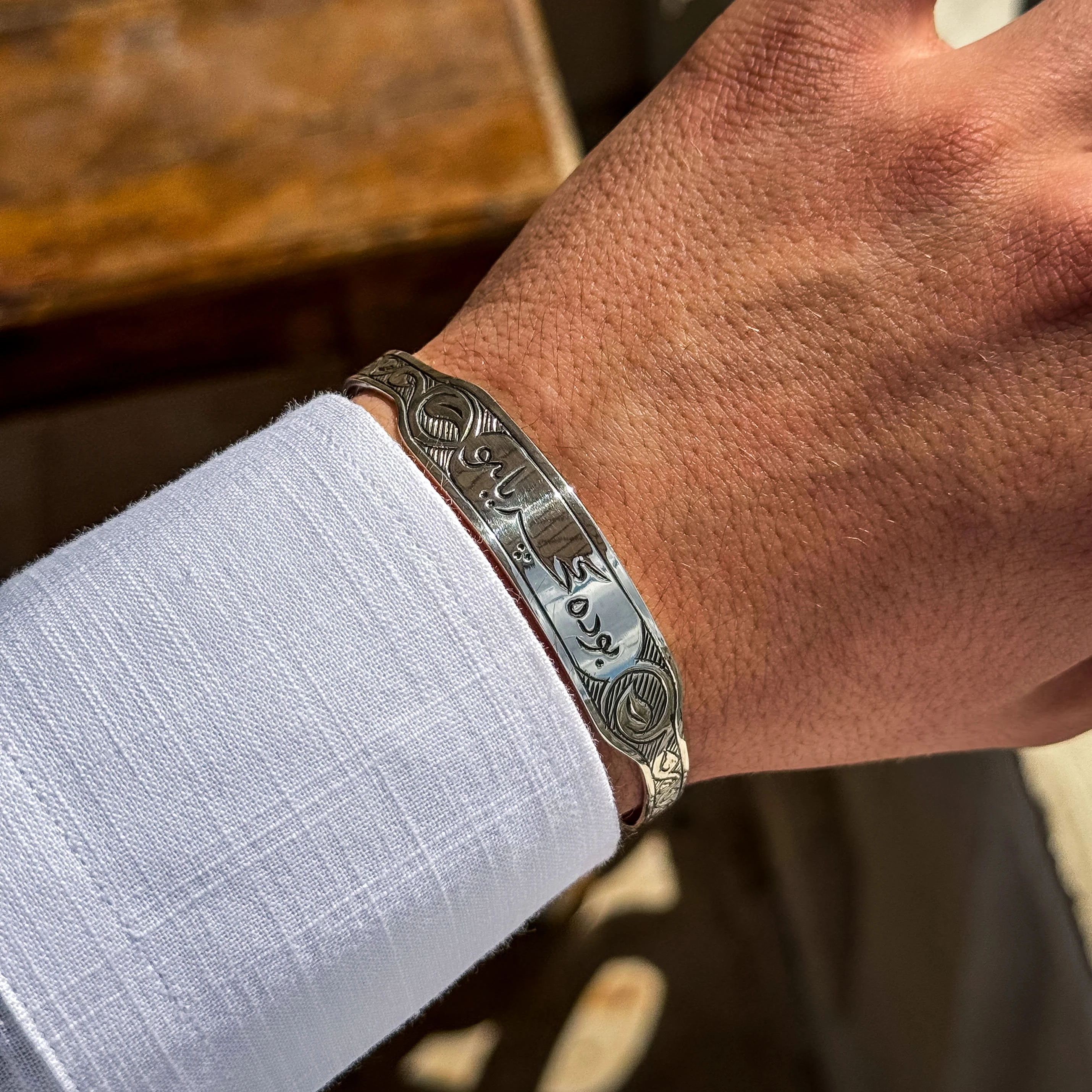 Bu Da Geçer Ya Hu Yazılı Kalem İşçiliği 925 Ayar Gümüş Bileklik