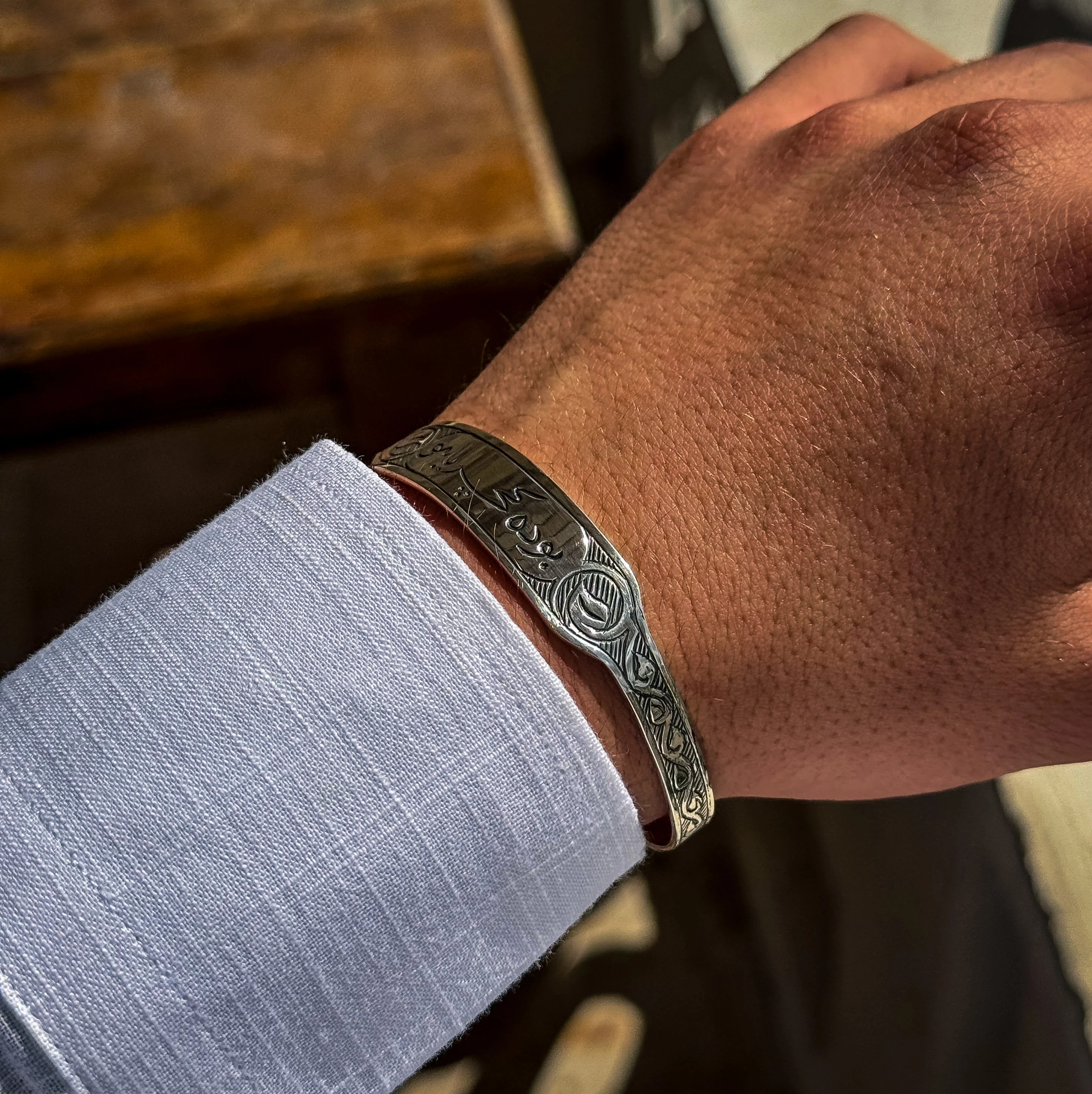 Bu Da Geçer Ya Hu Yazılı Kalem İşçiliği 925 Ayar Gümüş Bileklik