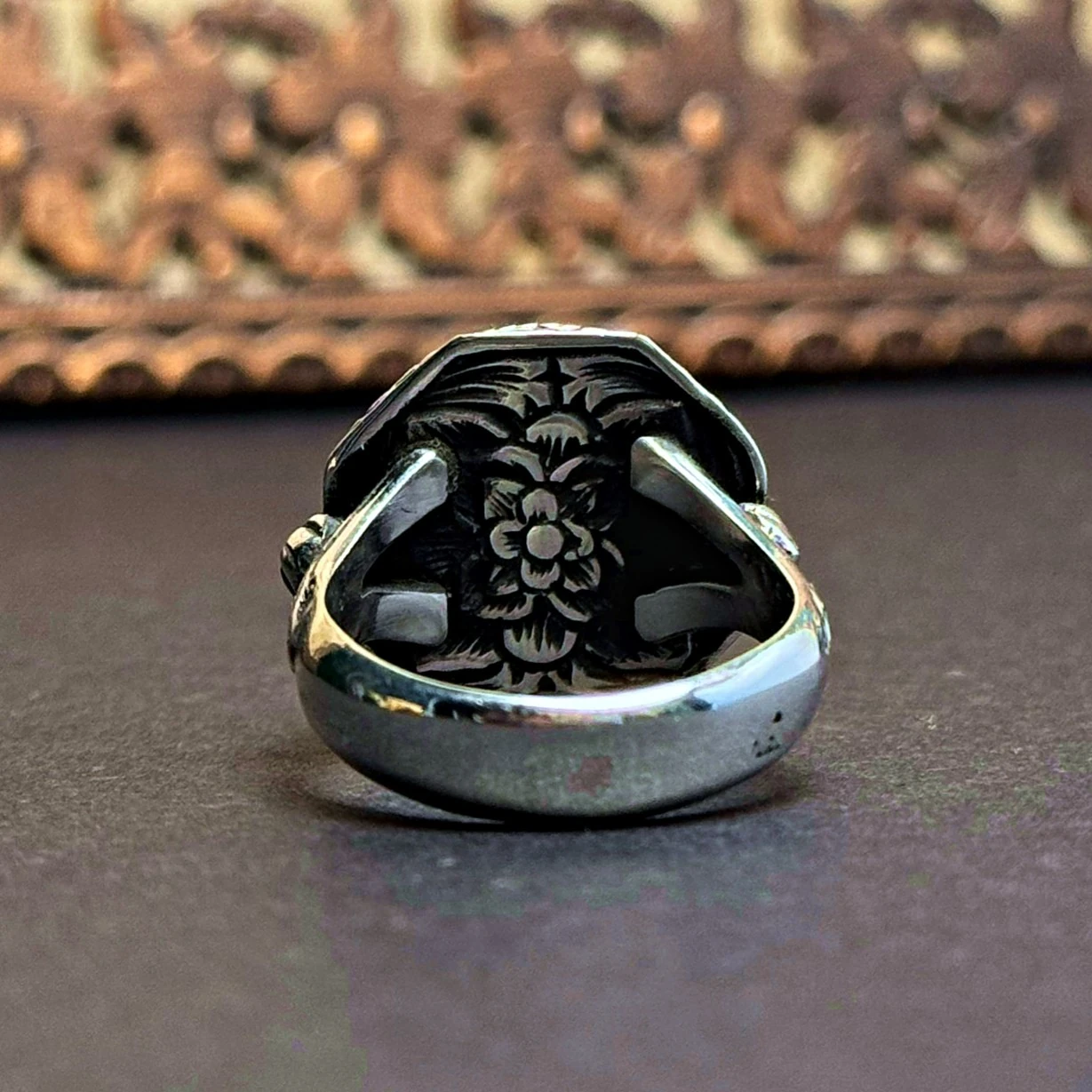 Eski Usul Telkari Hiç Yazılı 925 Ayar Gümüş Yüzük