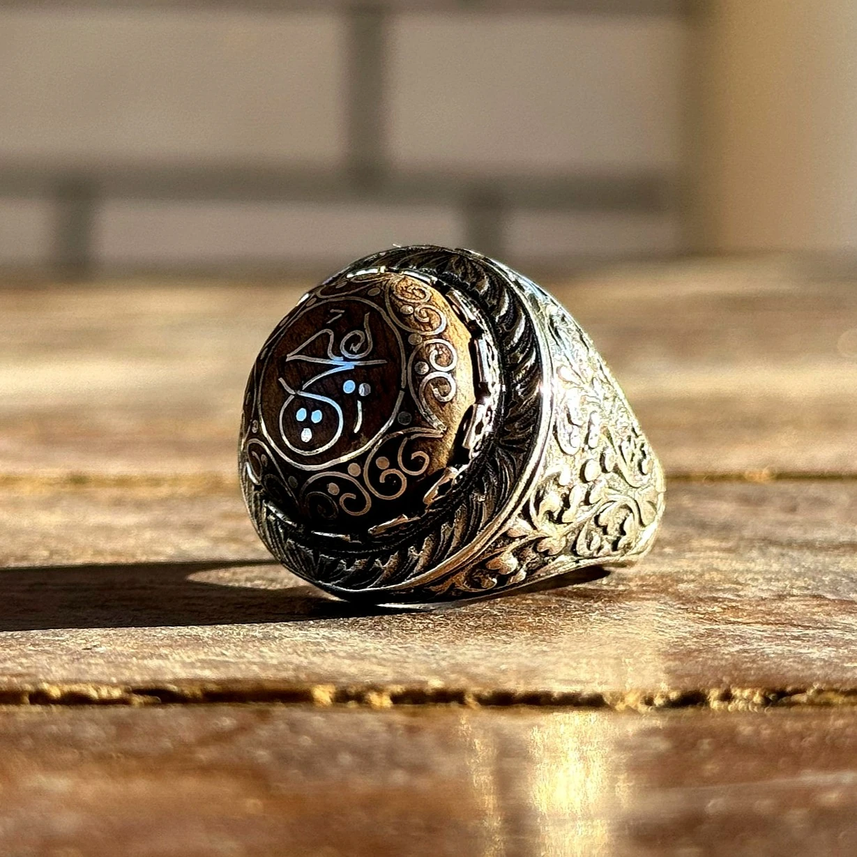 Eski Usul Telkari Hiç İşlemeli 925 Ayar Gümüş Yüzük