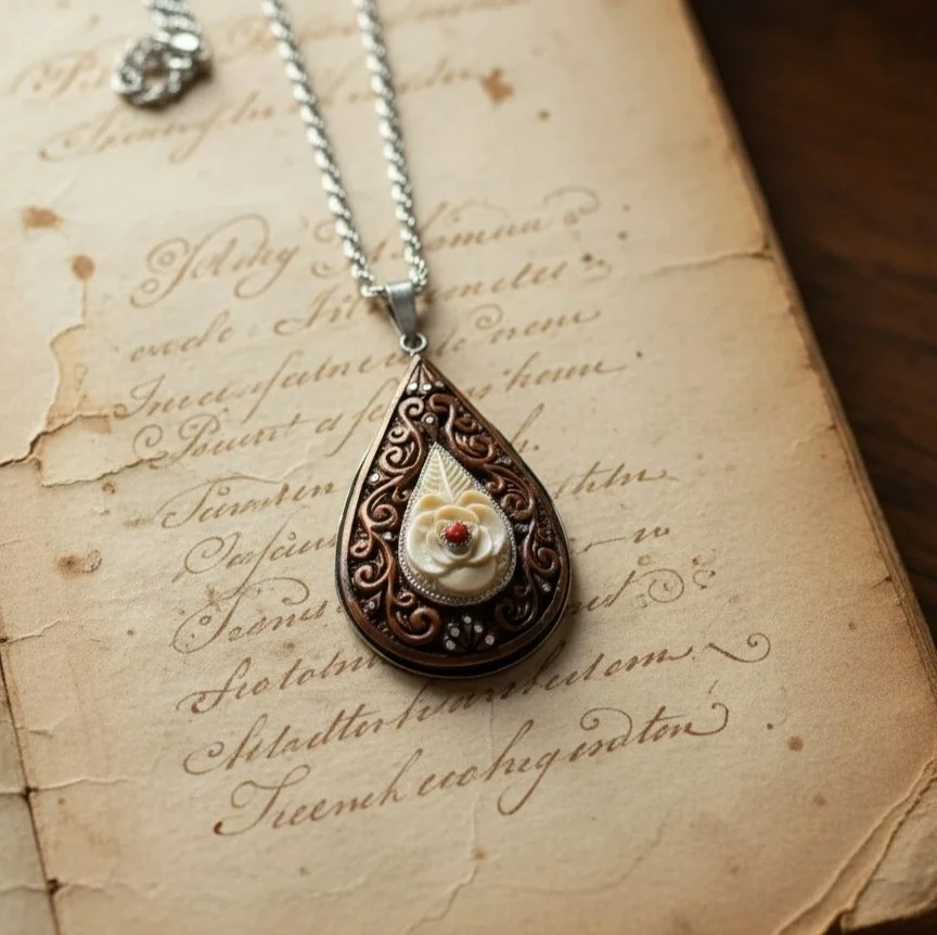 Fevkalade Koleksiyonu – Kuka Oyma & Tunus Mercanlı Nakkaş Kolyе