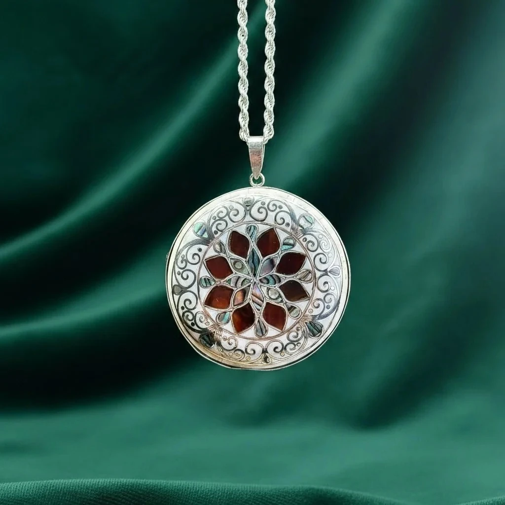 Fevkalade Koleksiyonu – Bağa & Abalon Kakmalı Telkari Kolyе