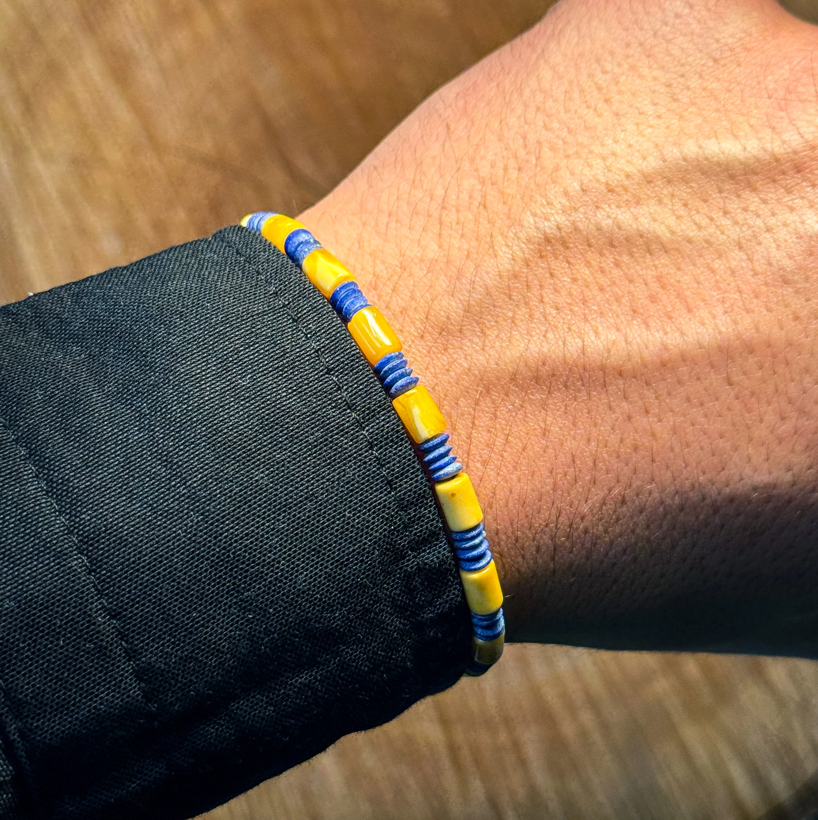 Damla Kehribar ve Lapis Lazuli Doğaltaş Bileklik