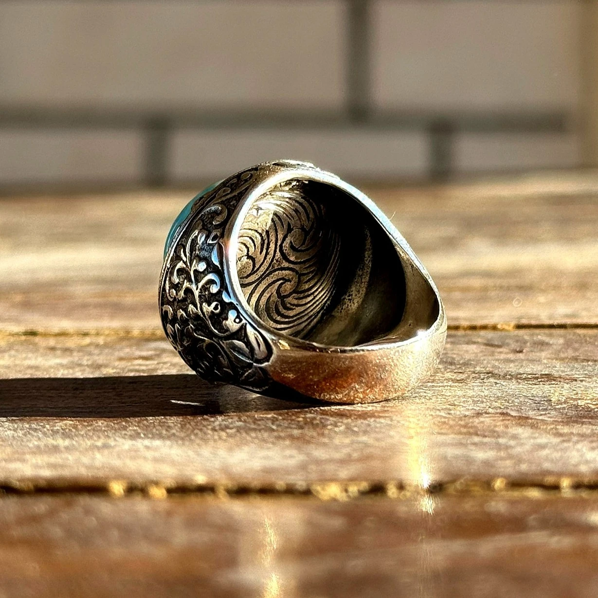 Eski Usul Telkari Hiç İşlemeli 925 Ayar Gümüş Yüzük