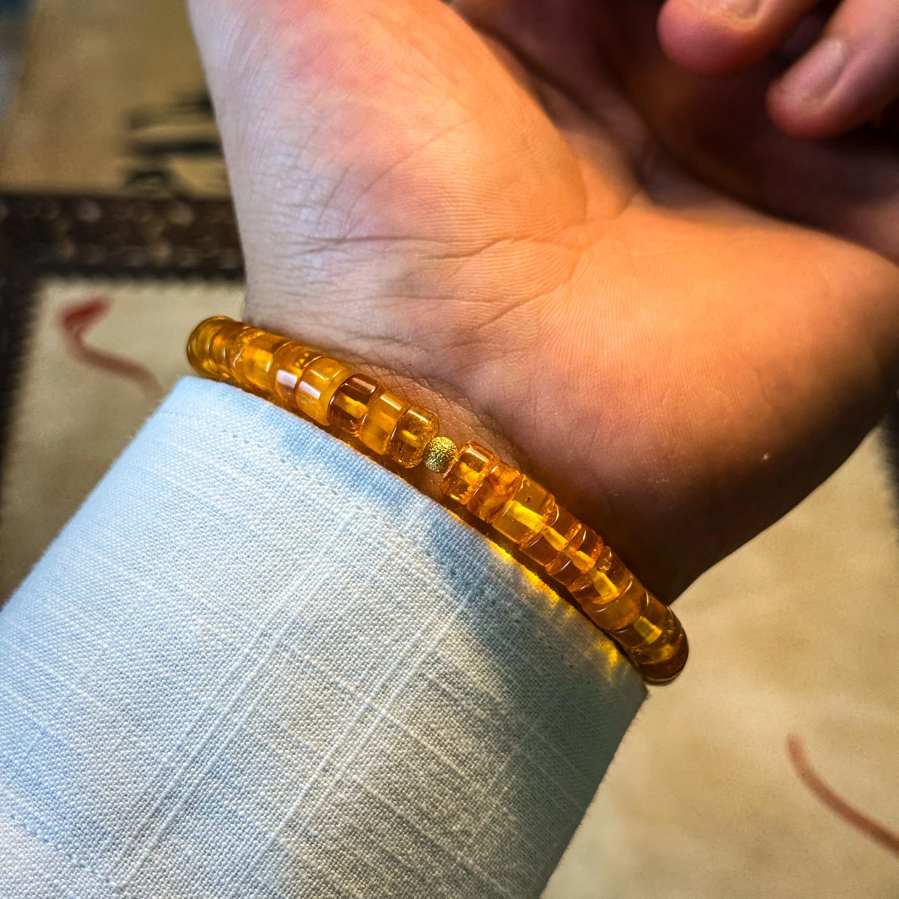 Doğal Damla Kehribar Bileklik