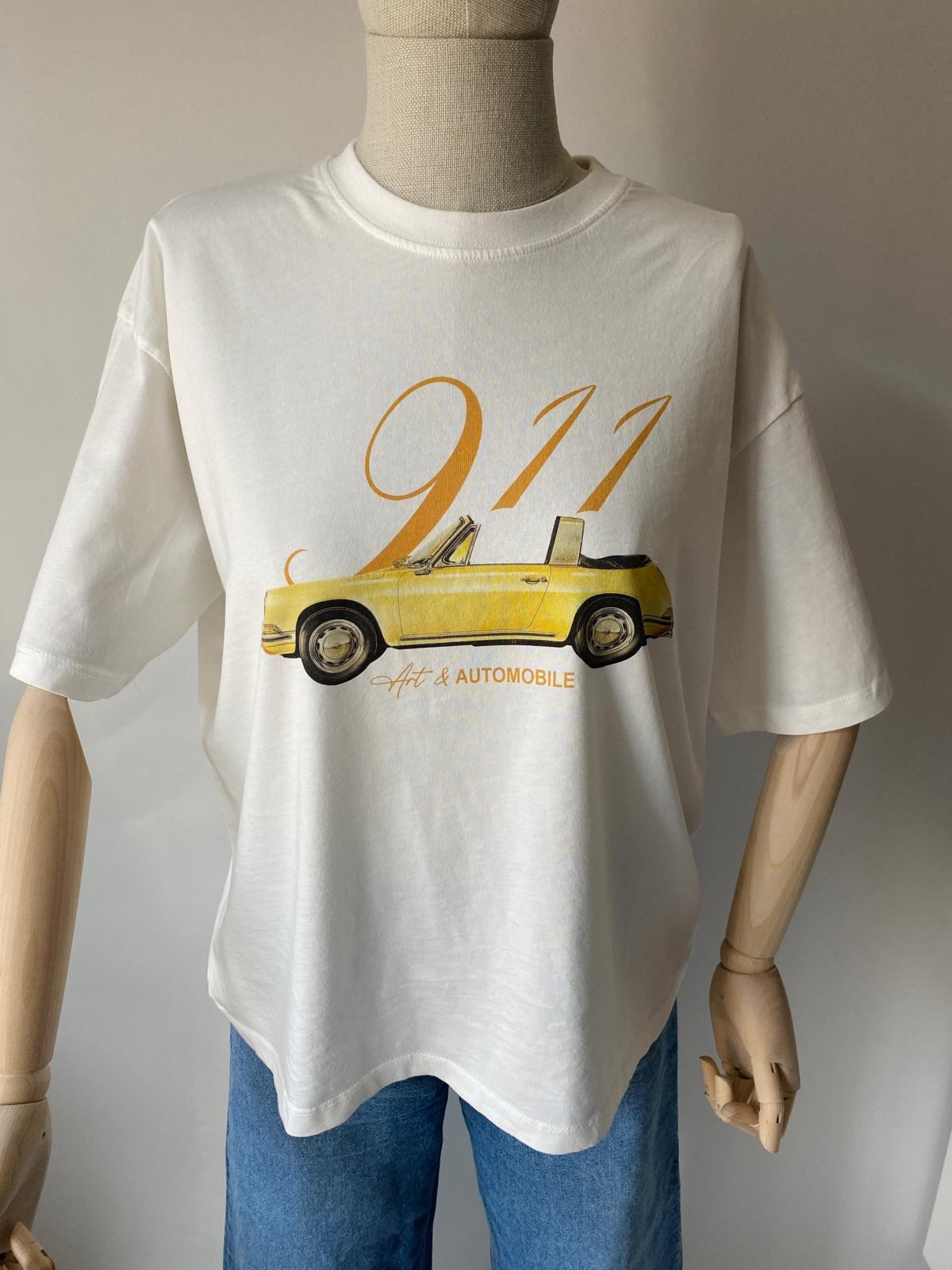 Araba Baskılı Basic T-shirt