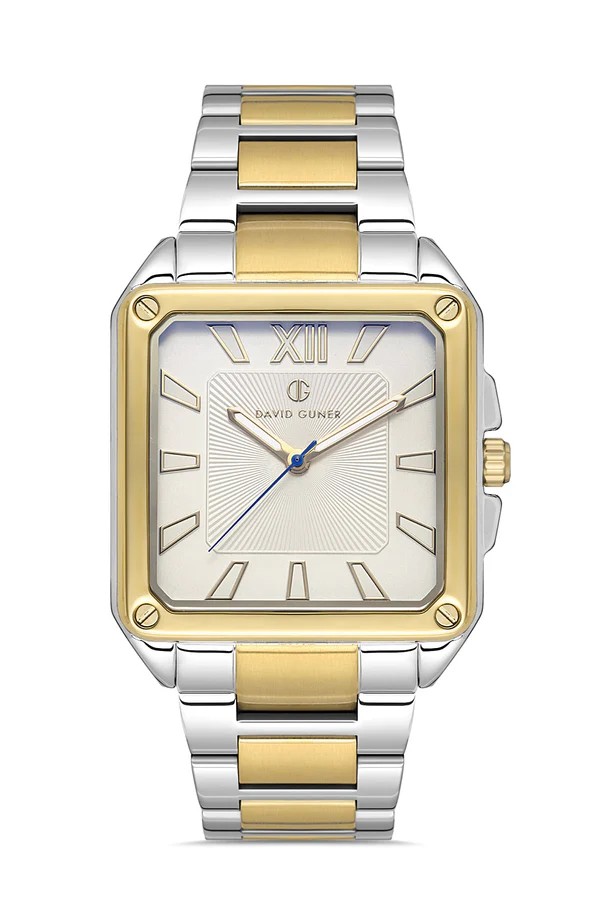 David Guner Erkek Kol Saati – Metal Kordonlu (41 mm) - Sarı - Gümüş