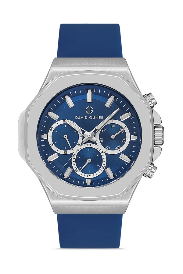 David Guner Multifonksiyon Erkek Kol Saati – Silikon Kordonlu (47 mm) - Lacivert