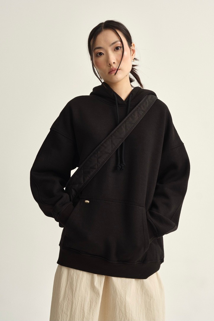 Kapüşonlu sweatshirt - black