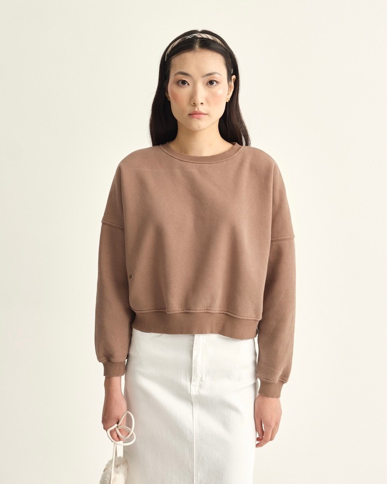 Sweatshirt - natural brown