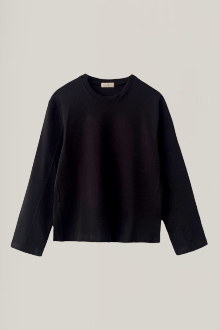 Parçalı Basic T-shirt - black