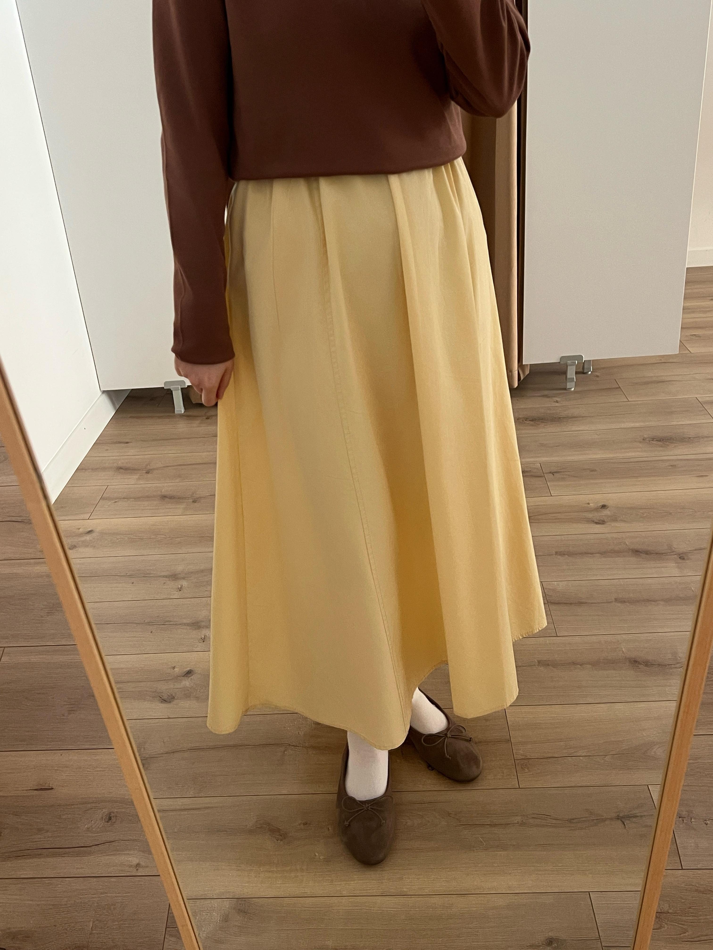 Parçalı Poplin Etek 