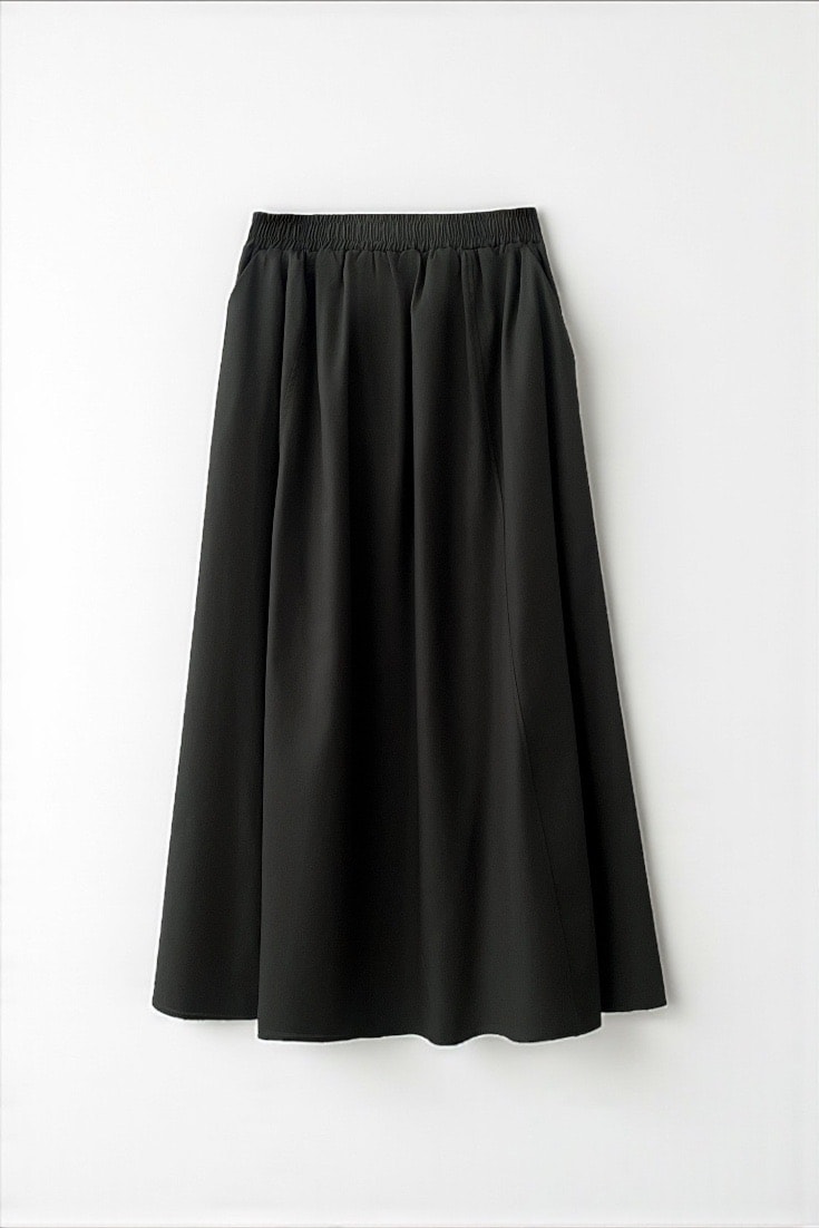 Parçalı Poplin Etek  - moss green