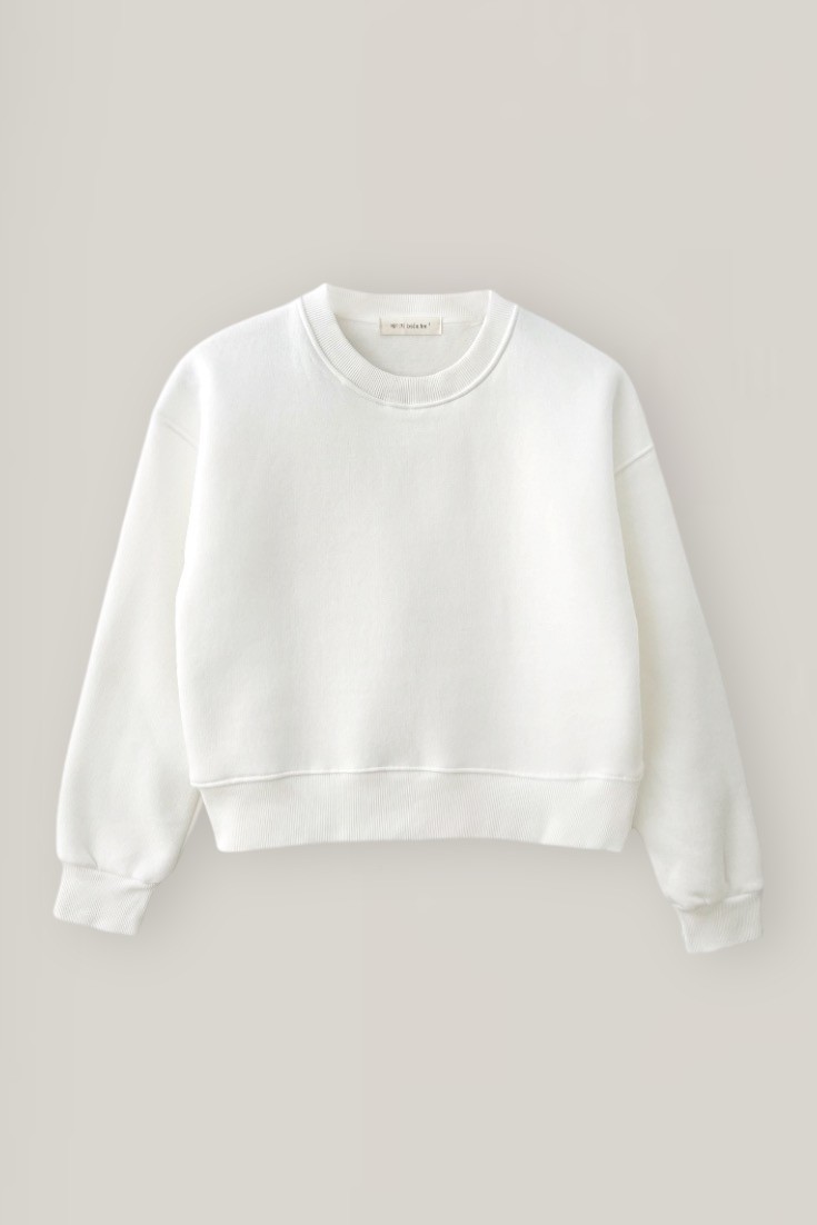 Pamuklu Sweatshirt - white