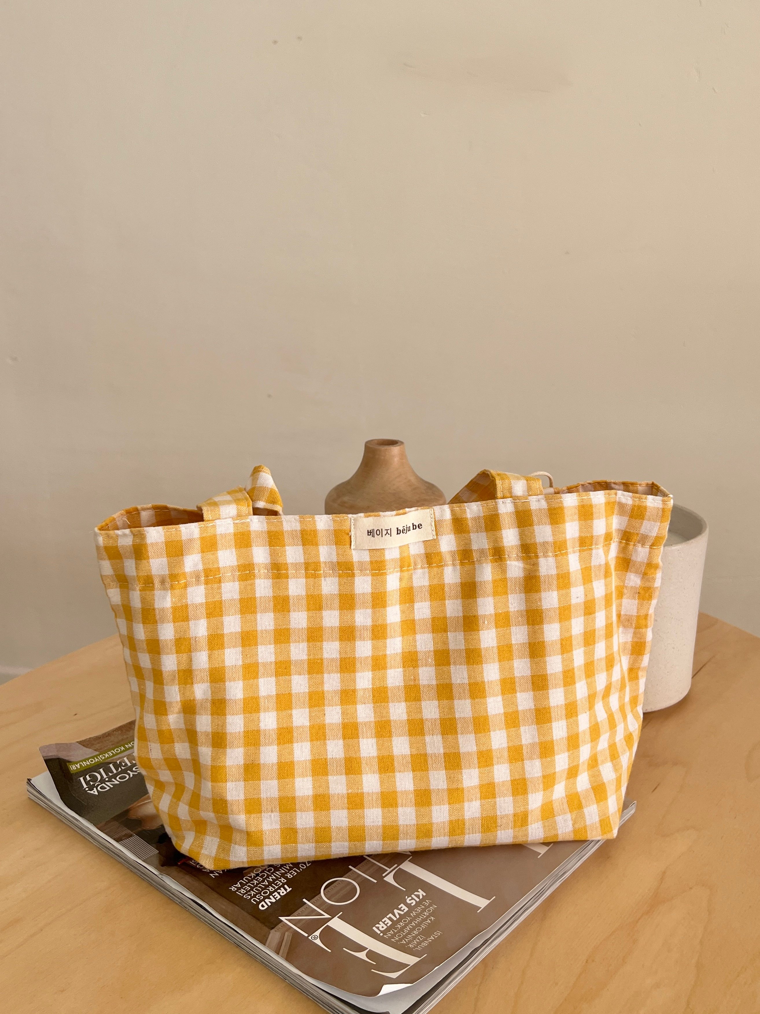 Checkered bag - lemon meringue