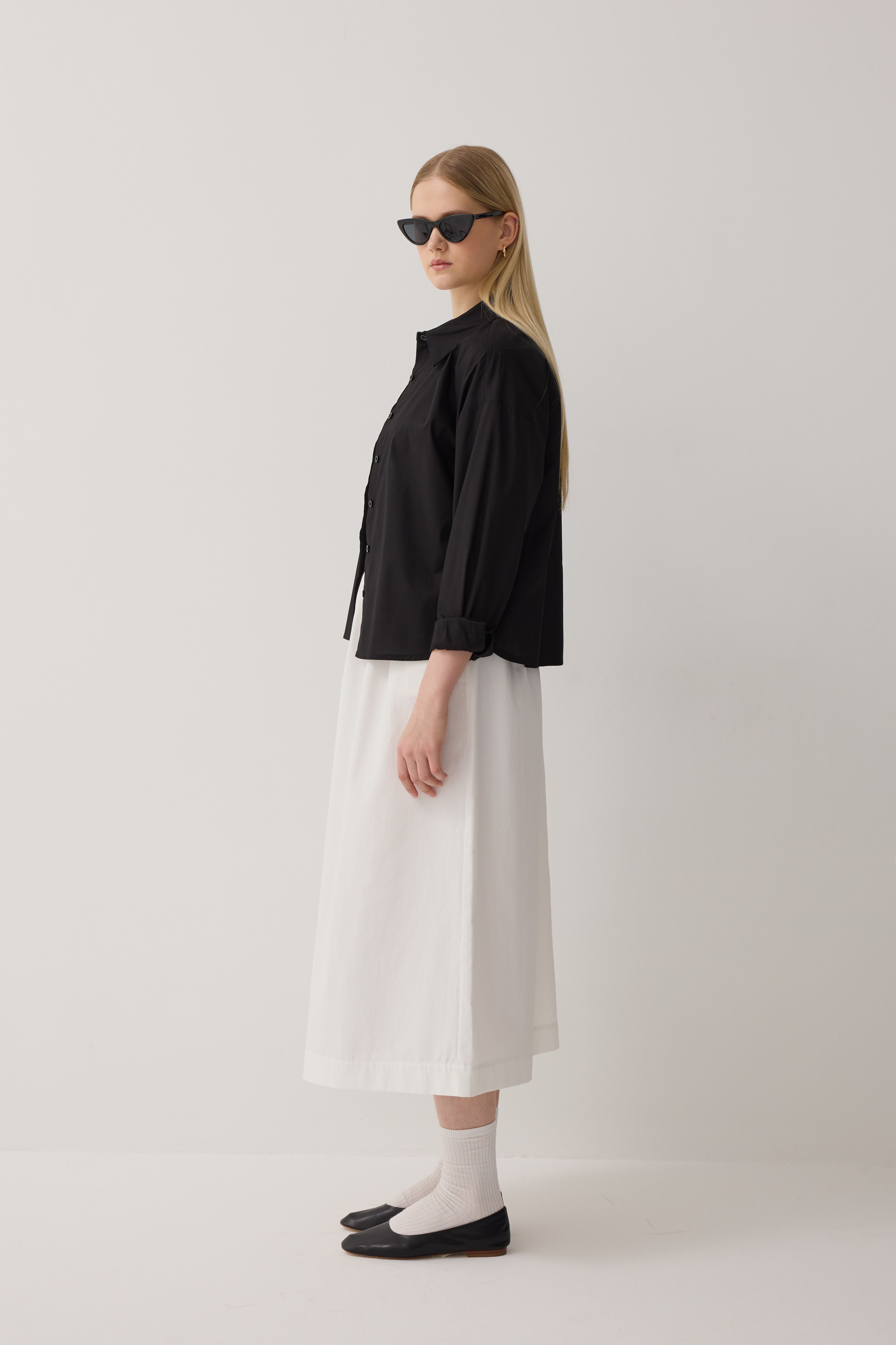 Poplin Etek - off–white