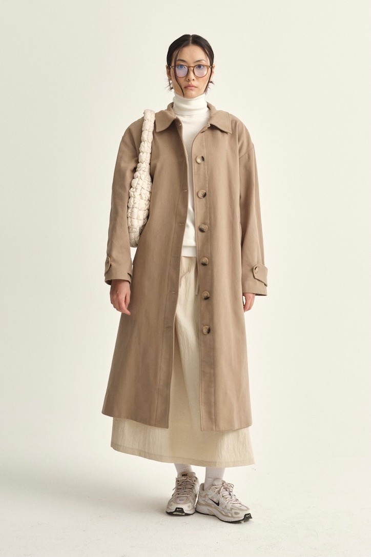 Gabardine Trench Coat - mink