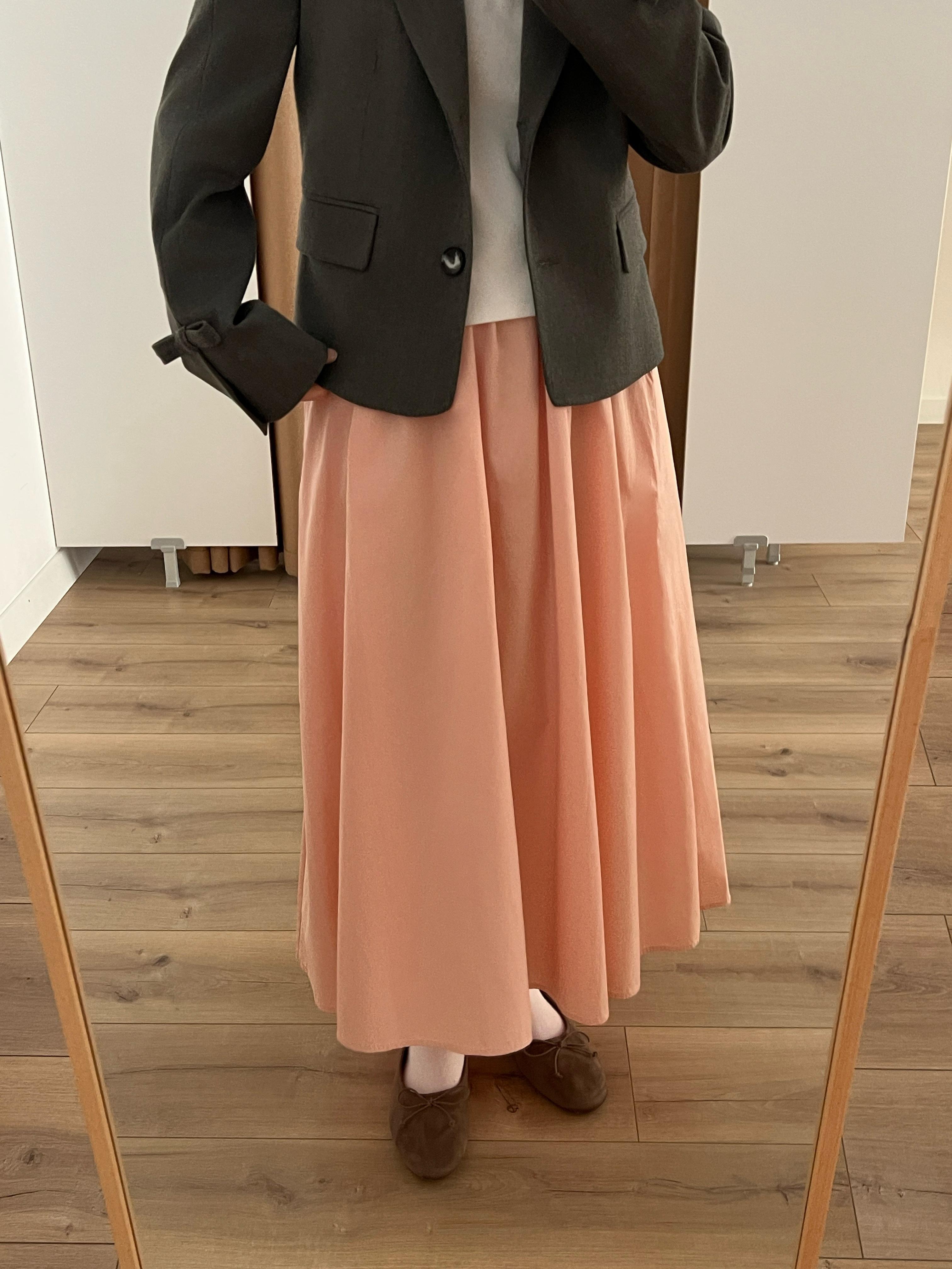 Parçalı Poplin Etek  - blush bloom
