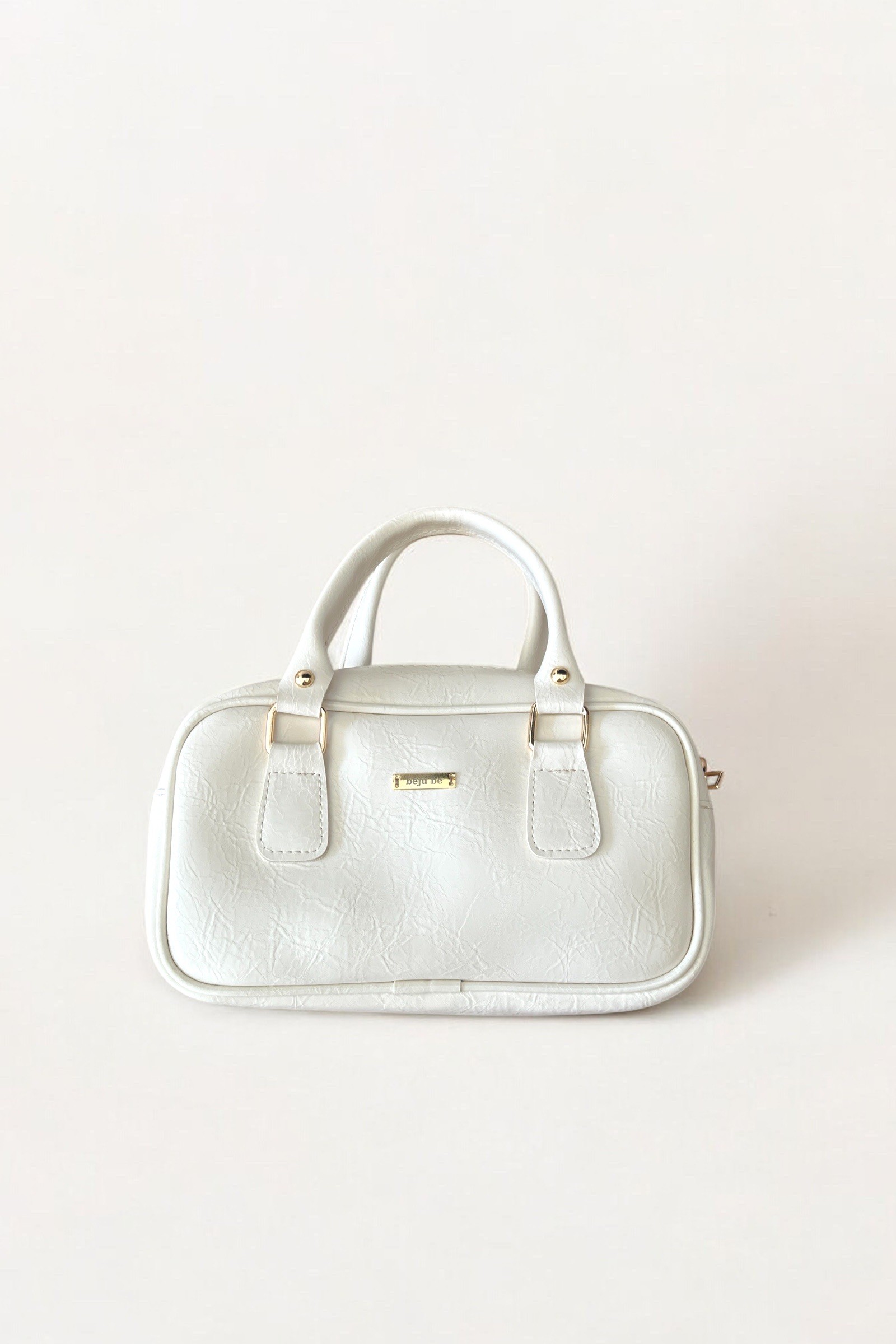 Yumuşak deri çanta - cream white