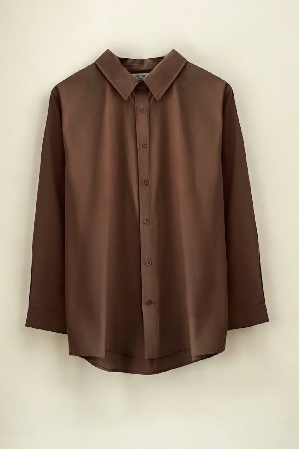 % 100 pamuklu poplin gömlek  - brown