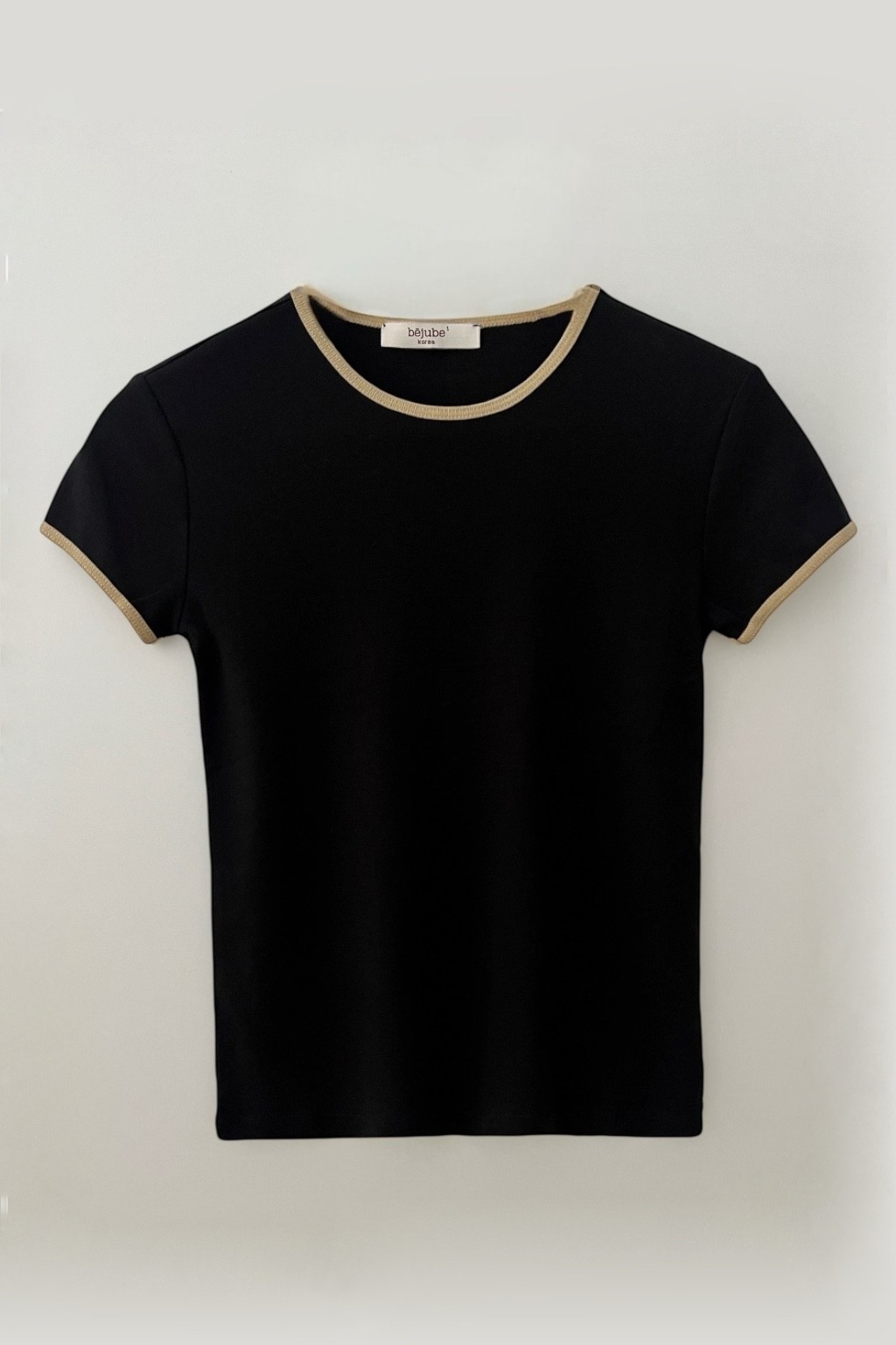 Kontrast detaylı kısa kollu t-shirt - black-khaki