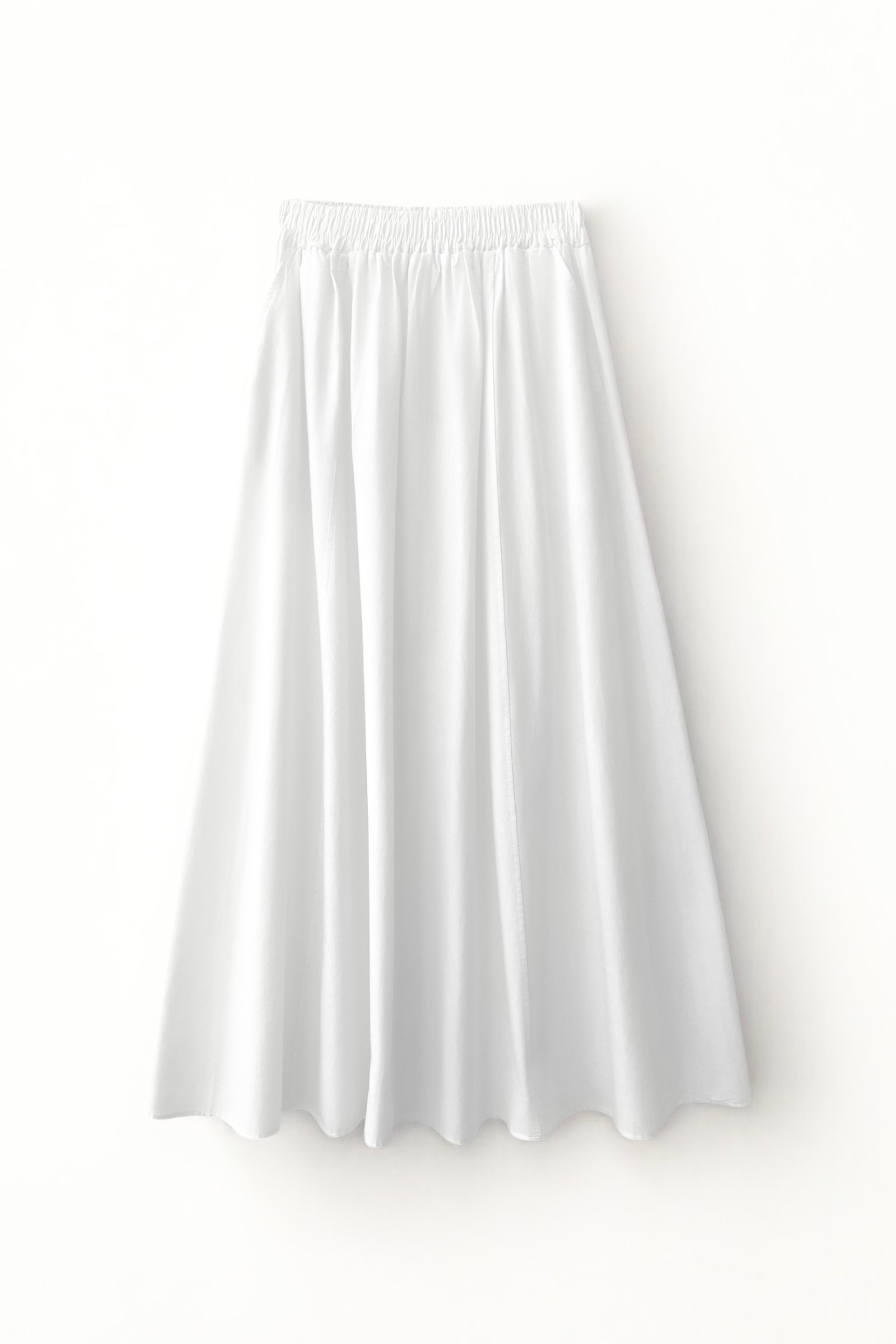 Parçalı Poplin Etek  - white