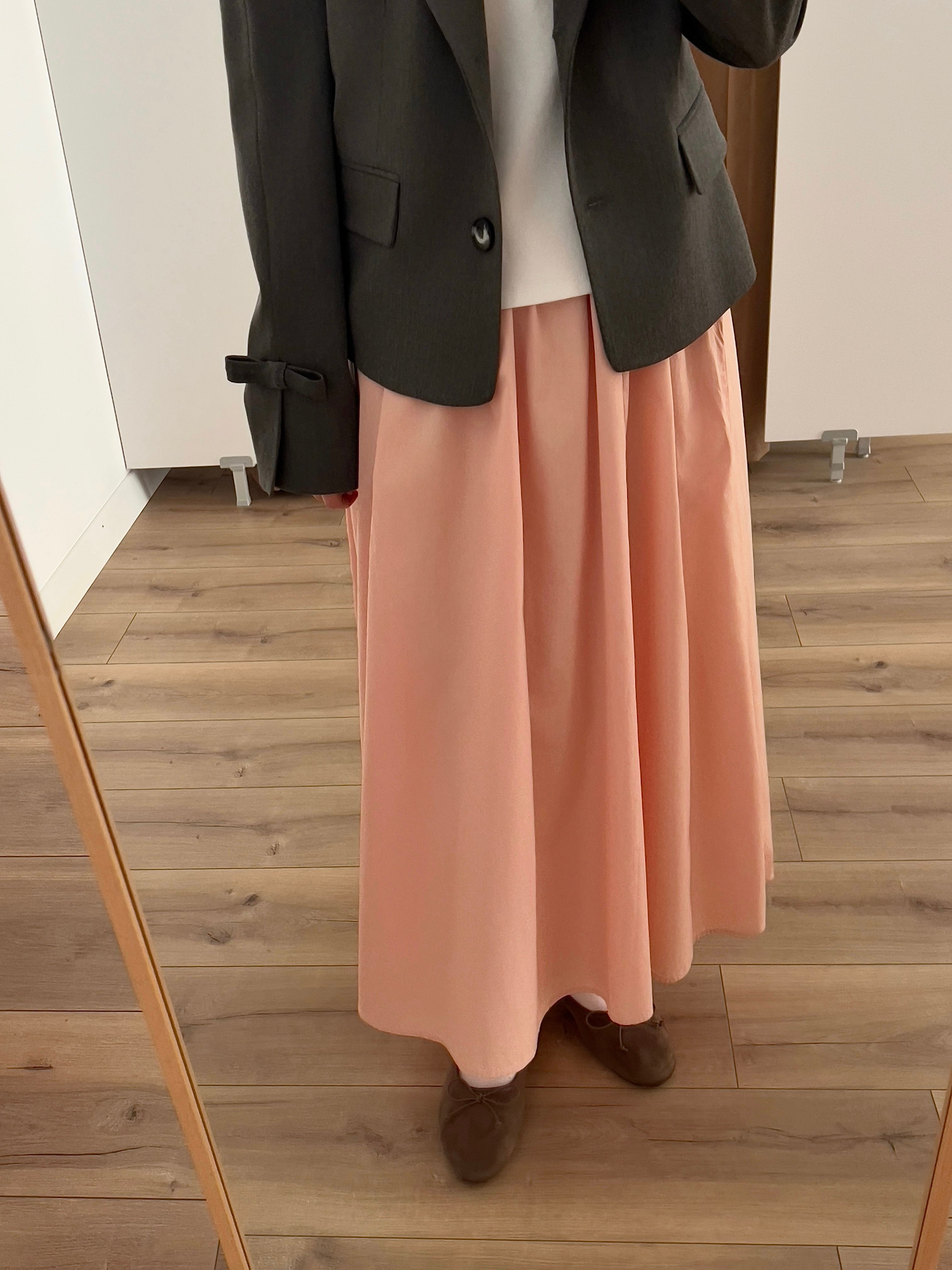 Parçalı Poplin Etek  - blush bloom