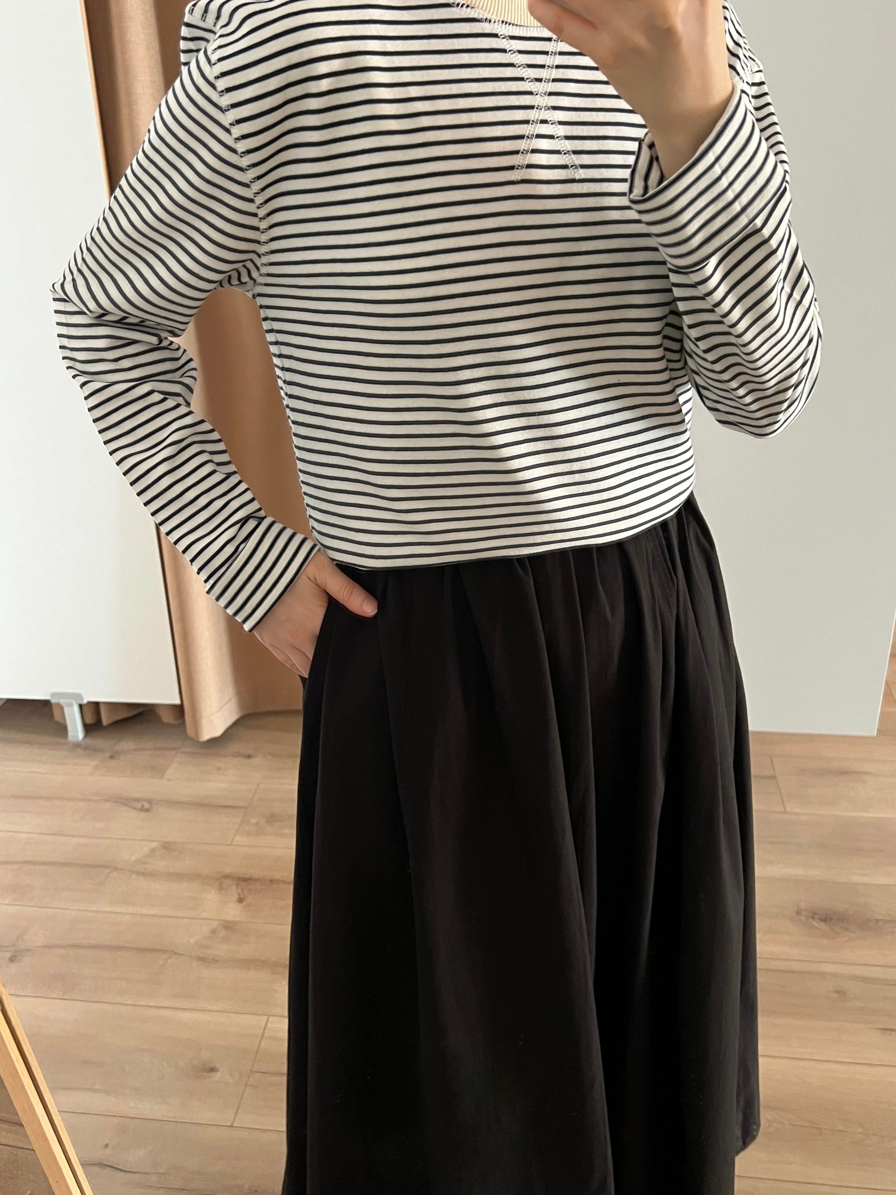 Pamuklu Çizgili T–shirt - white striped