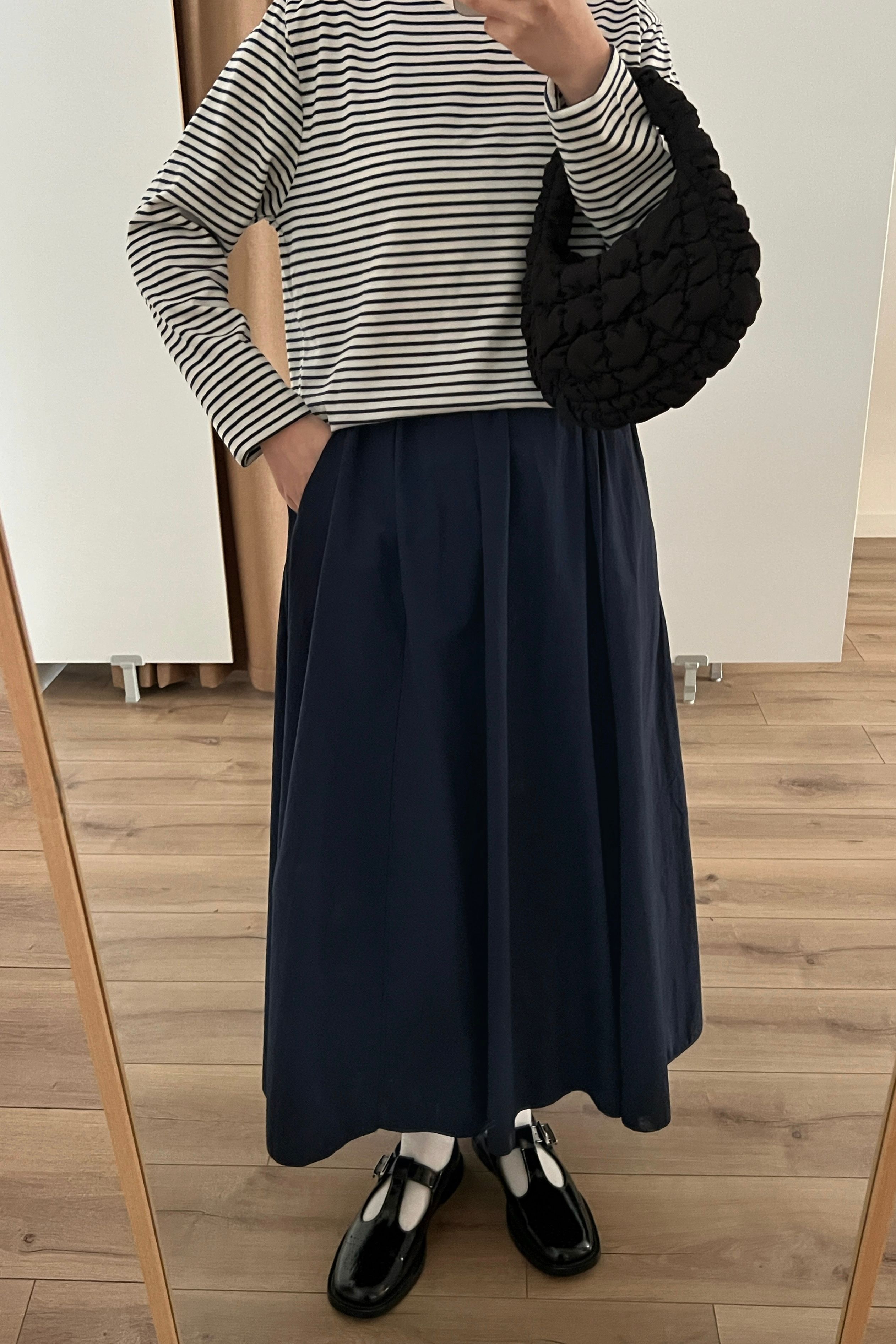 Yumuşak pamuklu etek  - deep navy