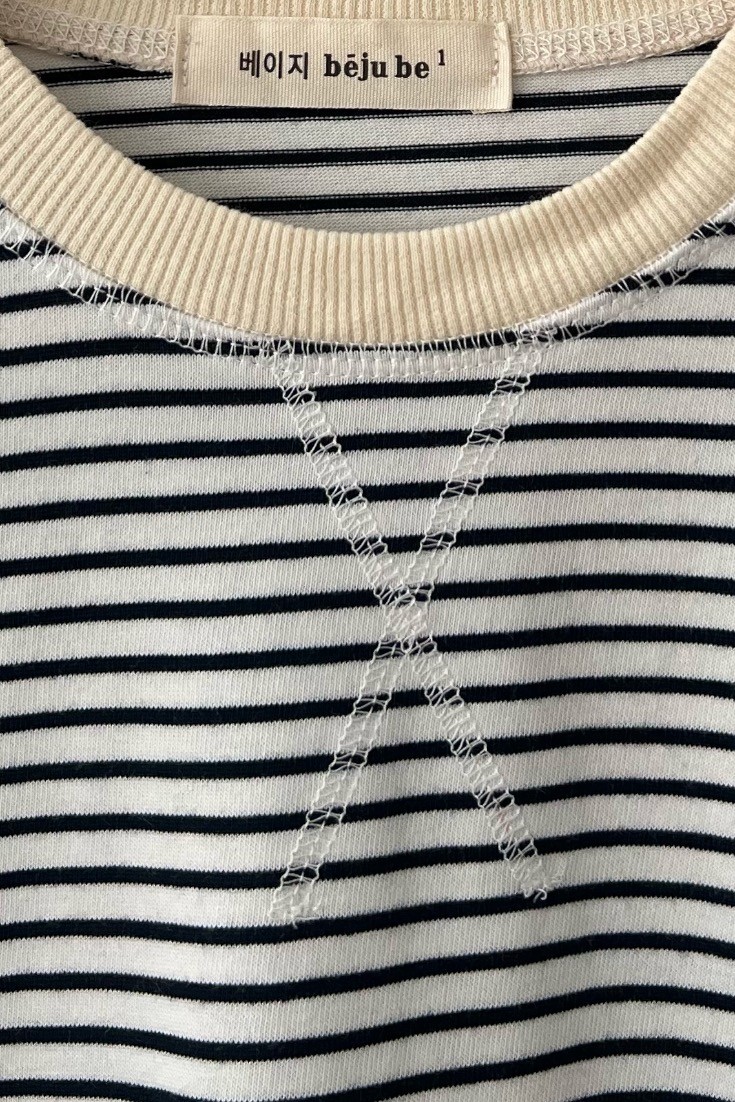 Pamuklu Çizgili T–shirt - white striped