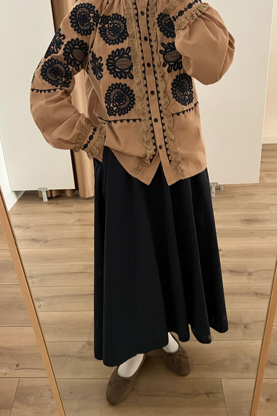 Yumuşak pamuklu etek  - deep navy