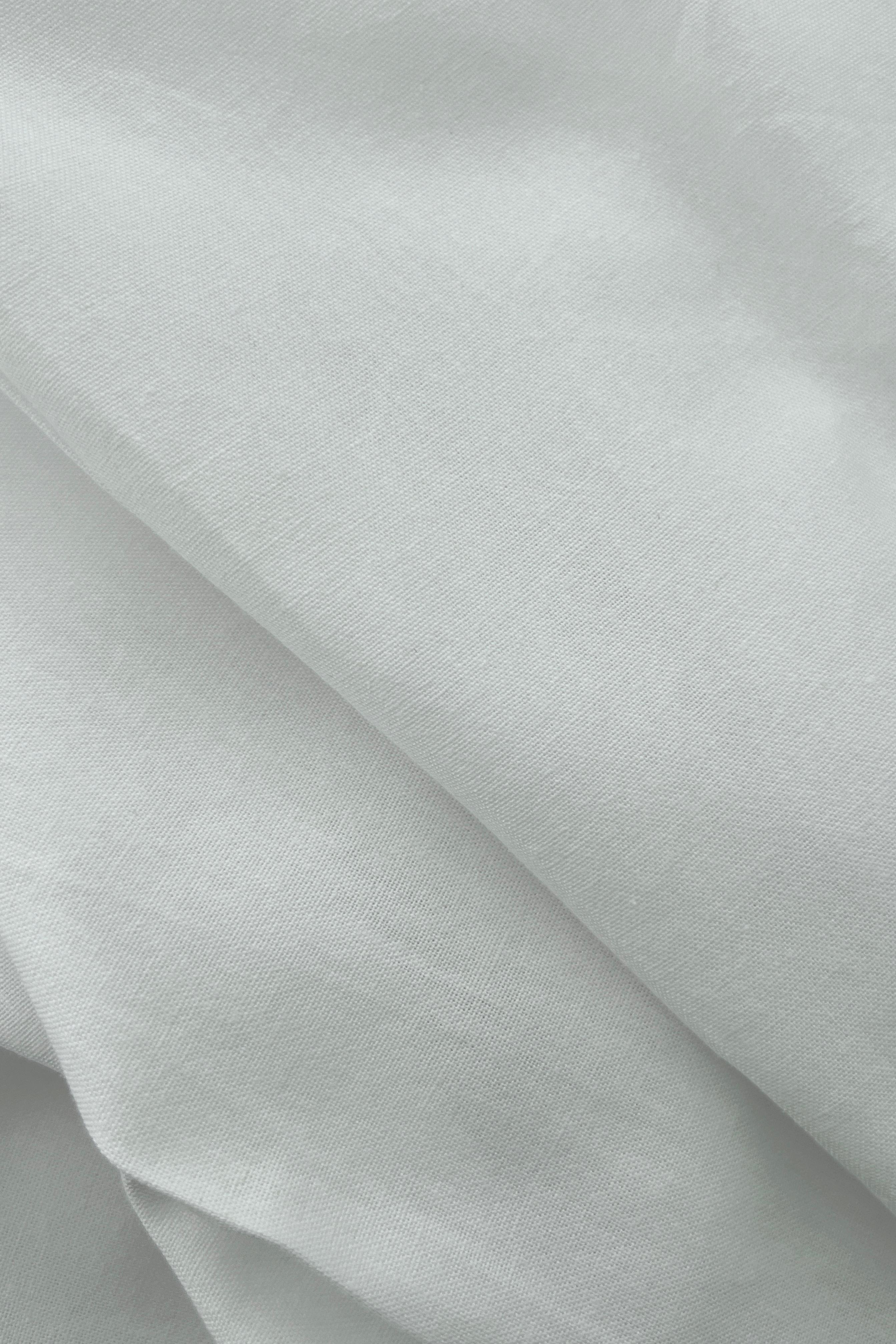 %100 Keten pileli etek - pure white