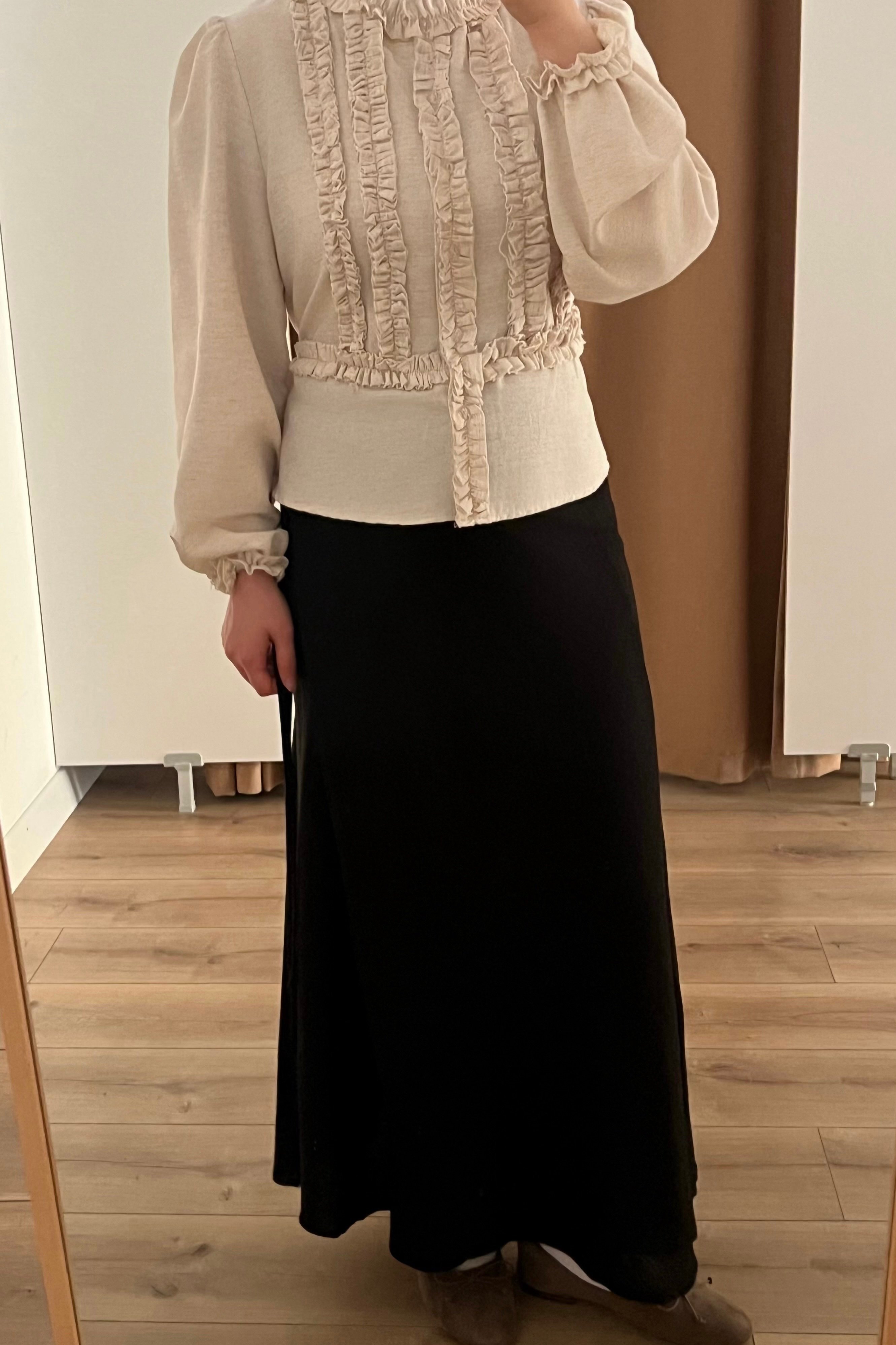 Anvelop kesim keten etek  - black