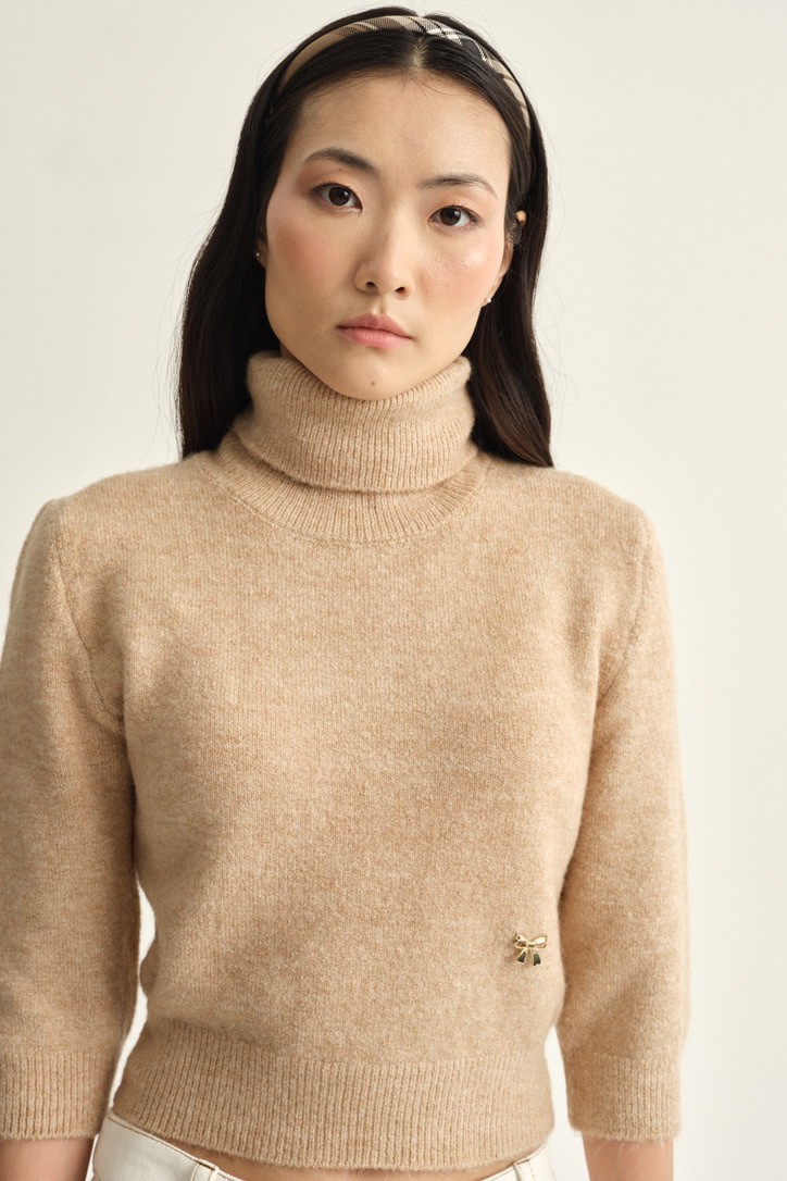 Turtleneck Half Sleeve Sweater