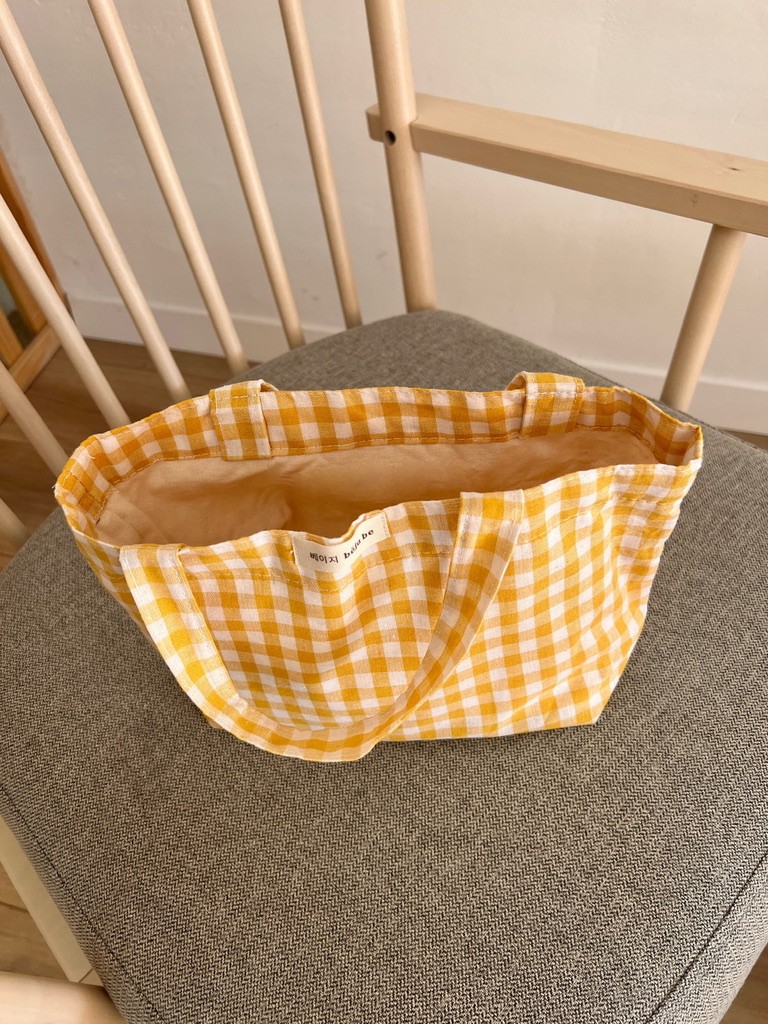 Checkered bag - lemon meringue