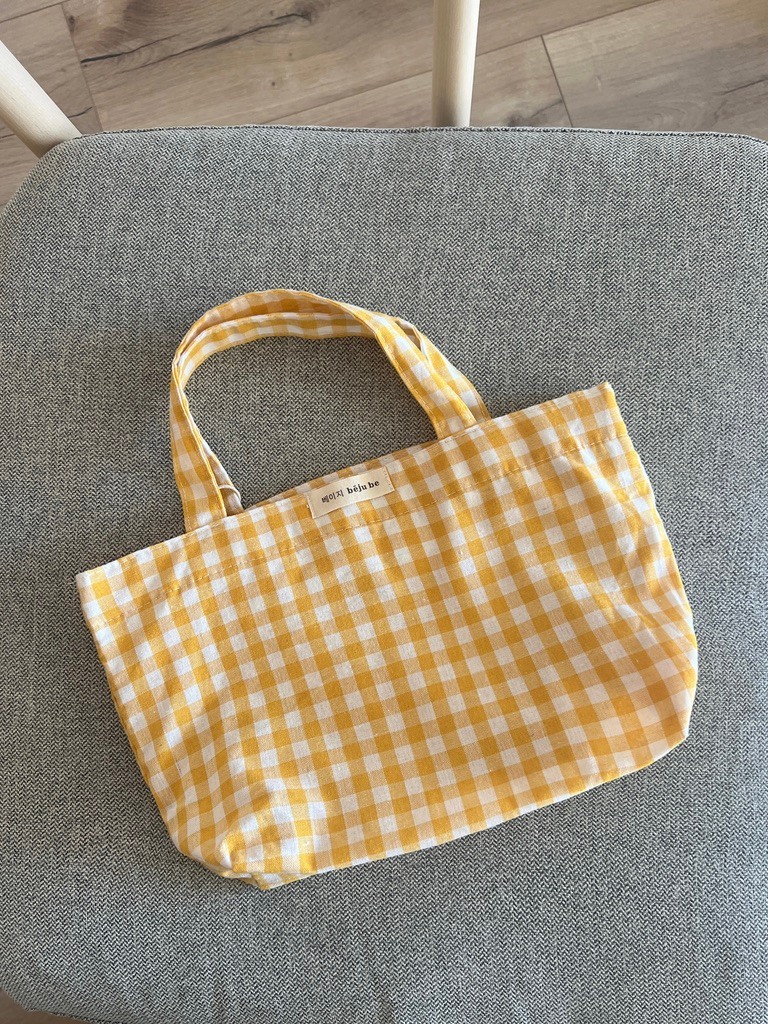 Checkered bag - lemon meringue