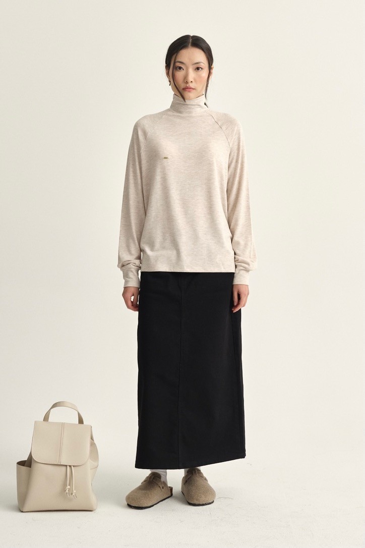 Soft turtleneck t-shirt