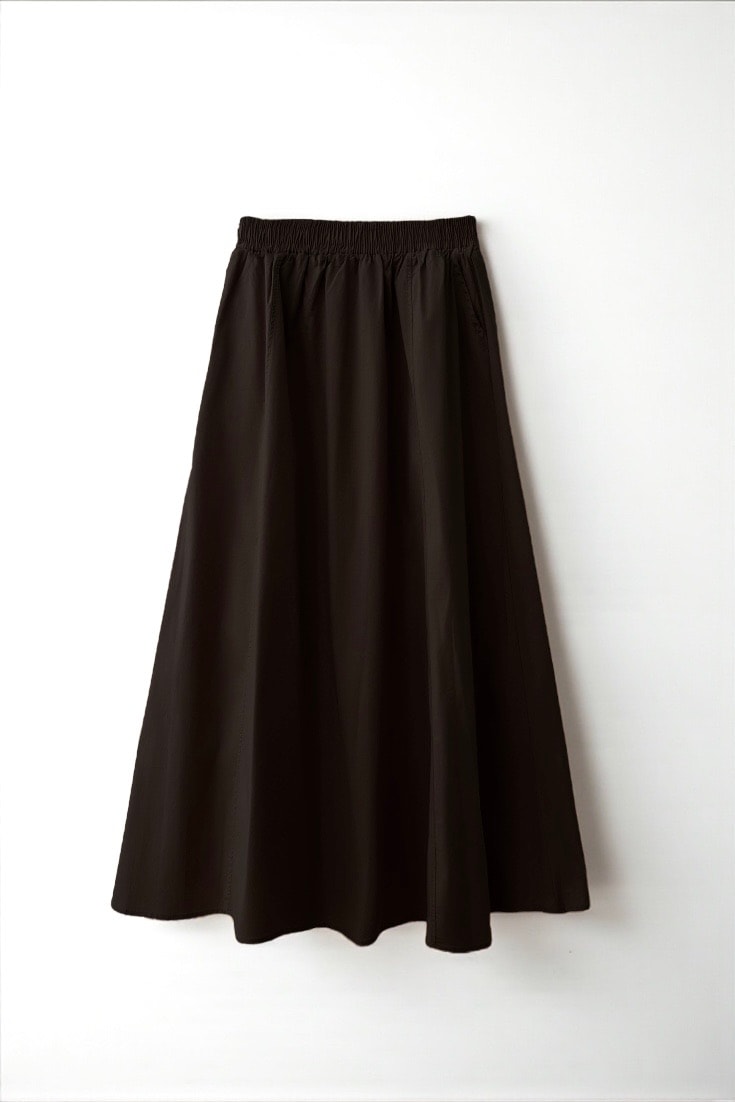 Parçalı Poplin Etek  - black